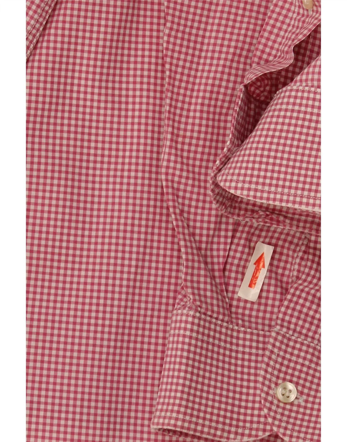 Lacoste Mens Classic Fit Shirt Size 42 18 1/2 2XL Pink Gingham Cotton - Image 3