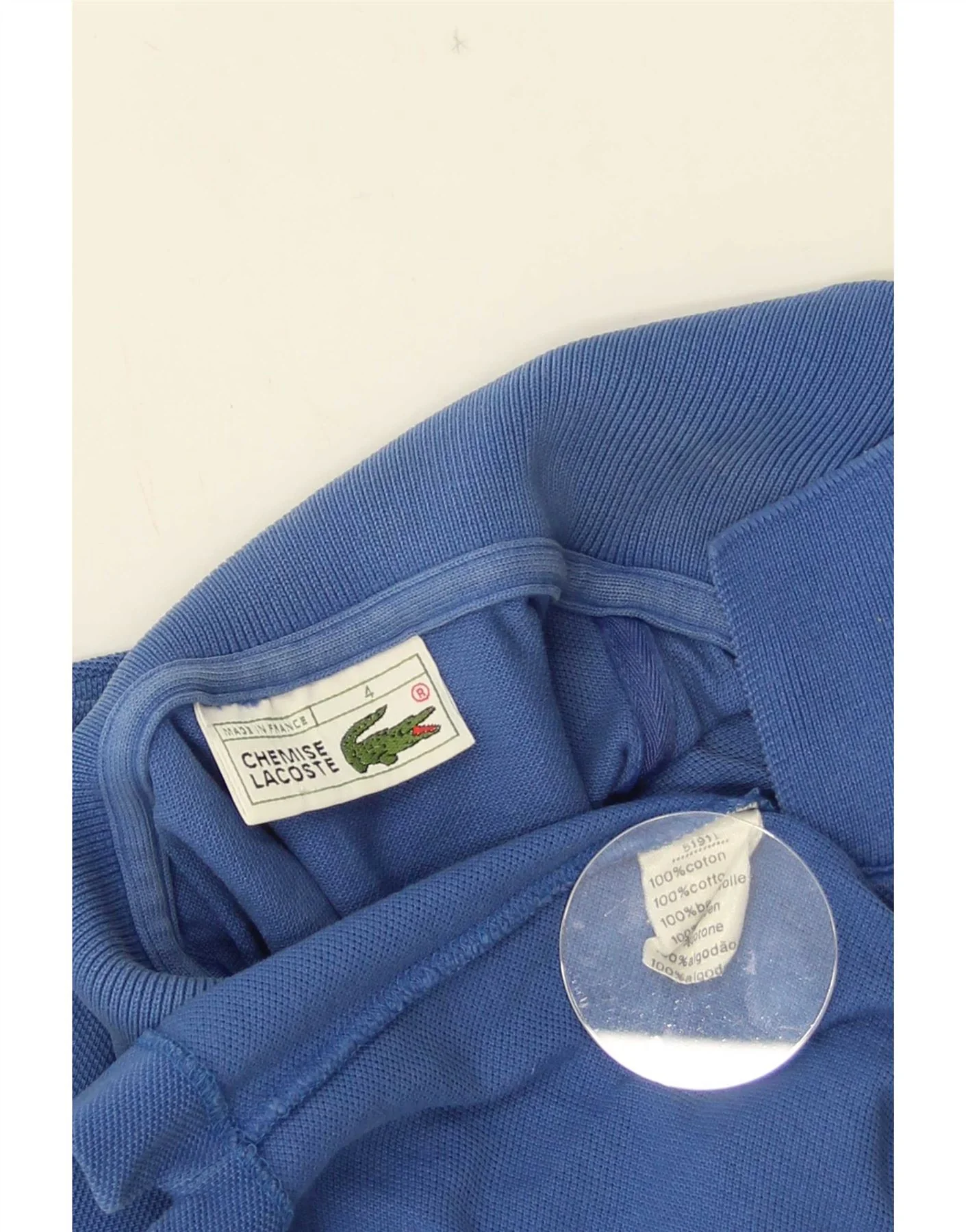 Lacoste Mens Polo Shirt Size 4 Medium Blue Cotton - Image 3