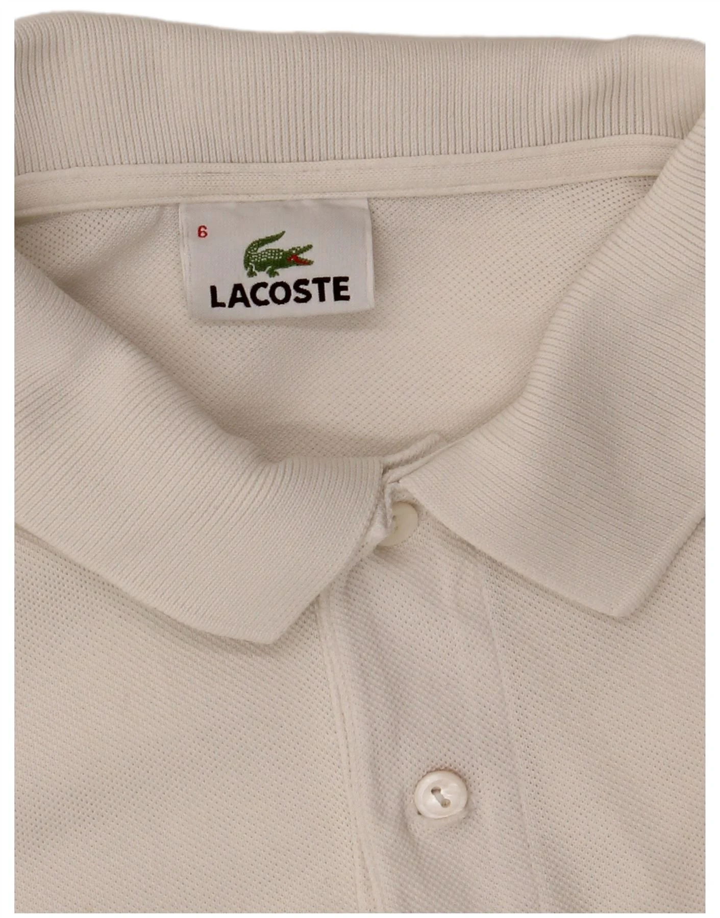 Lacoste Mens Polo Shirt Size 6 XL White - Image 3