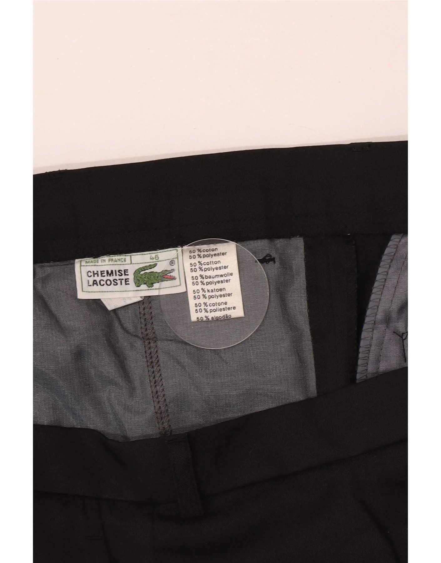 Lacoste Mens Regular Casual Trousers Size 46 Large W32 L31 Black Cotton - Image 4