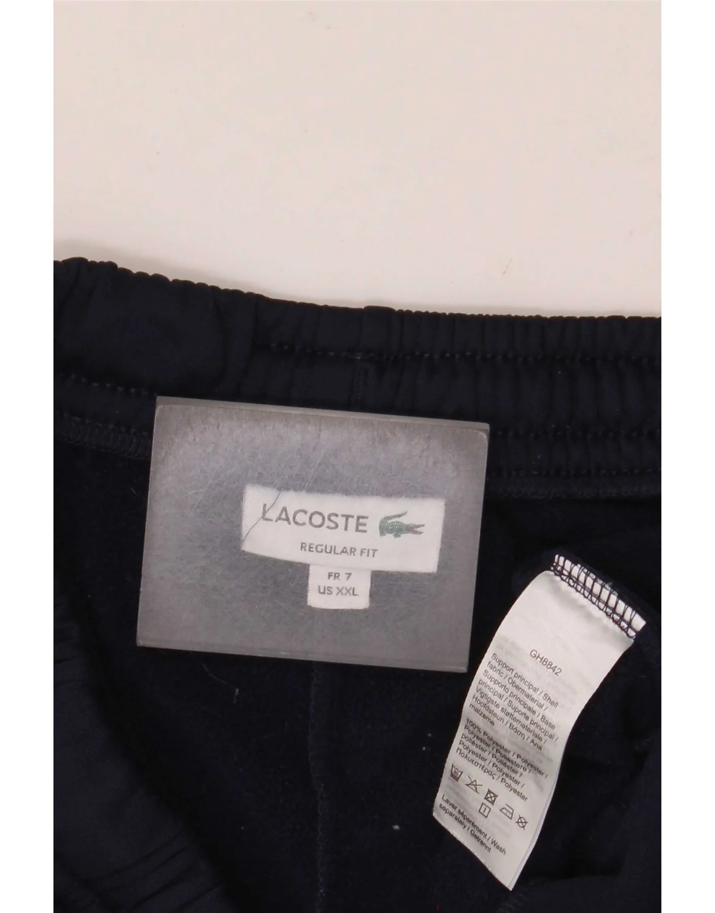 Lacoste Mens Regular Fit Cargo Sport Shorts Size 7 2XL Navy Blue Polyester - Image 3