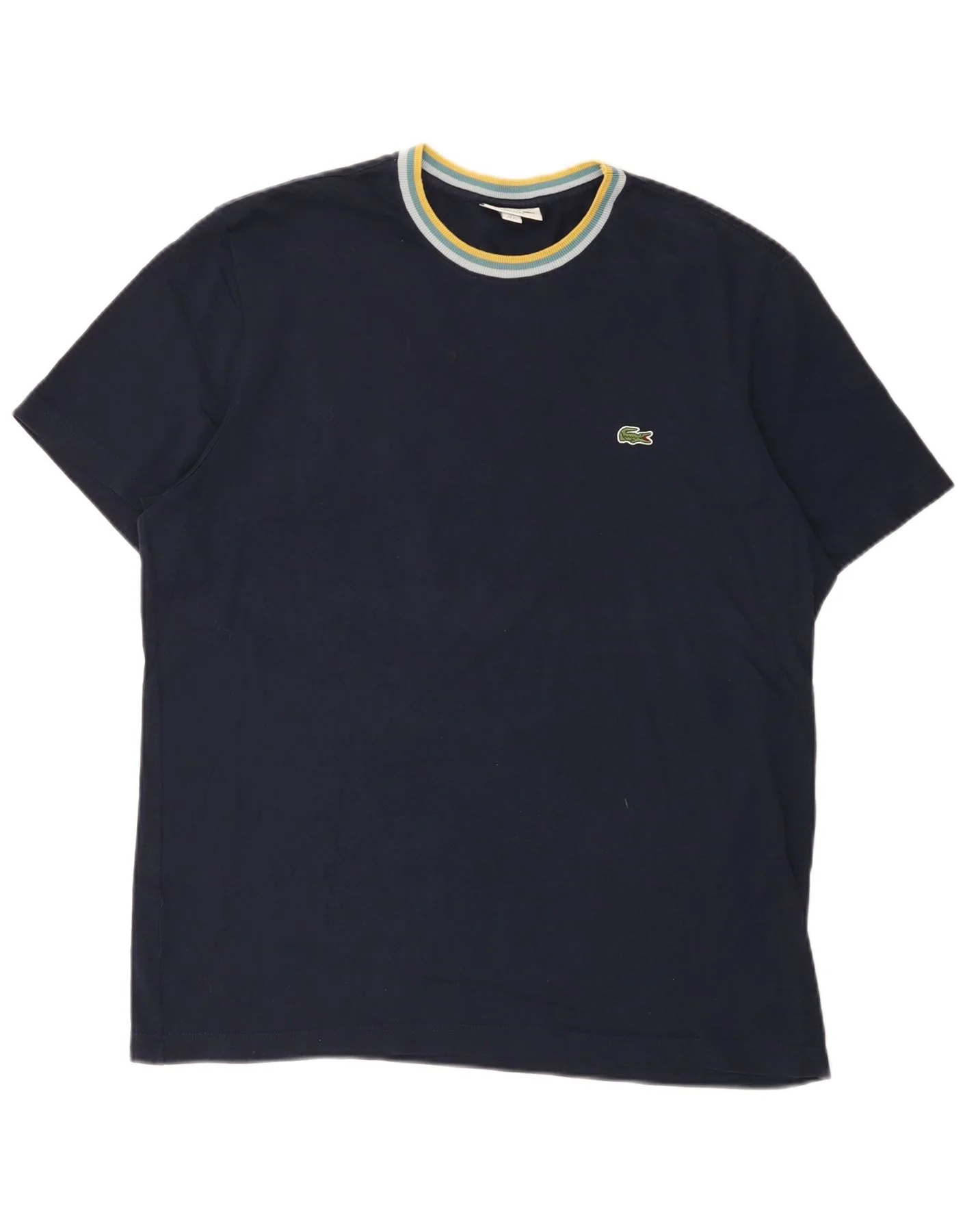 Lacoste Mens Regular Fit T-Shirt Top Size 6 XL Navy Blue Cotton
