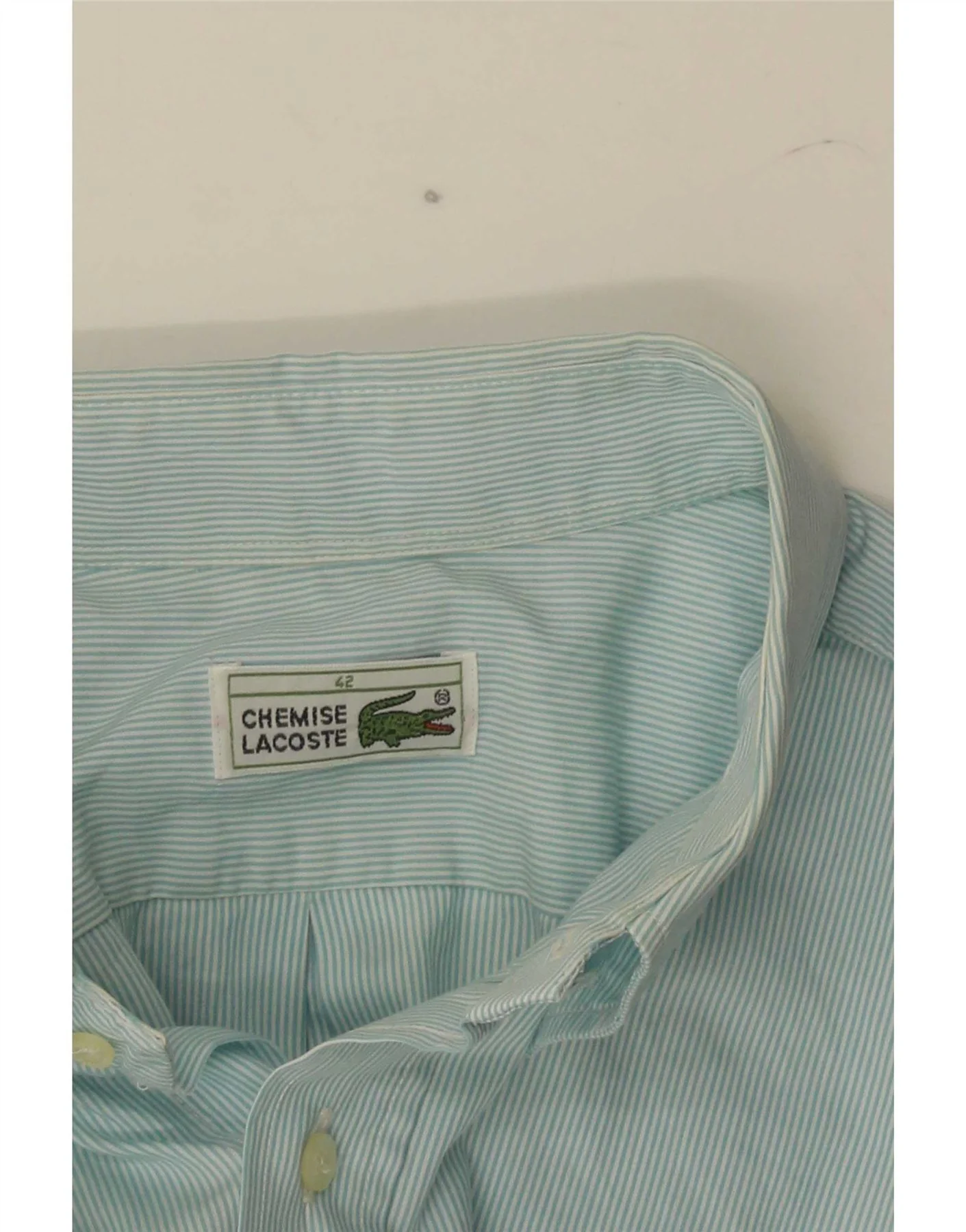 Lacoste Mens Short Sleeve Shirt Size 42 Large Blue - Image 3