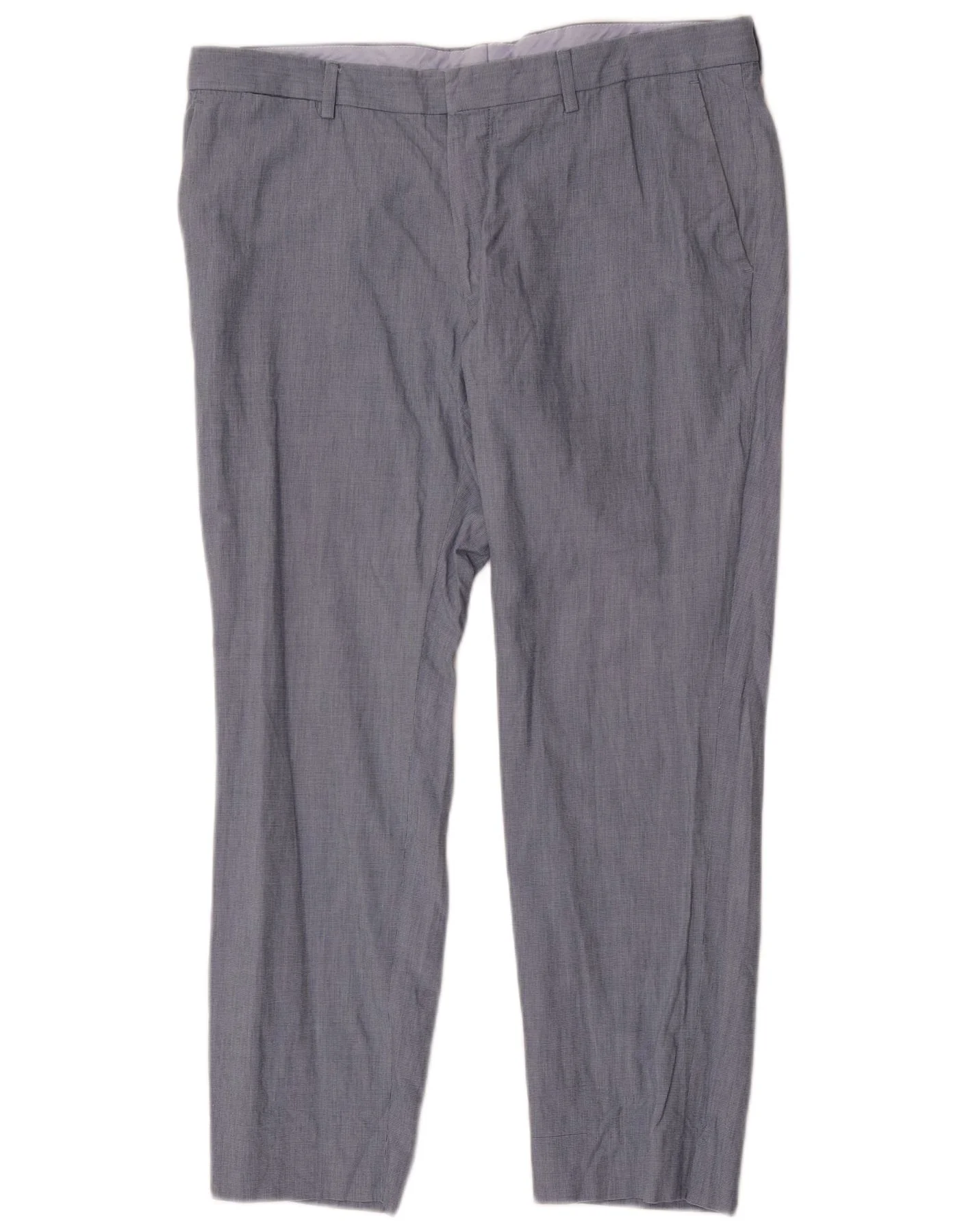 Lacoste Mens Slim Suit Trousers W36 L28 Blue Cotton