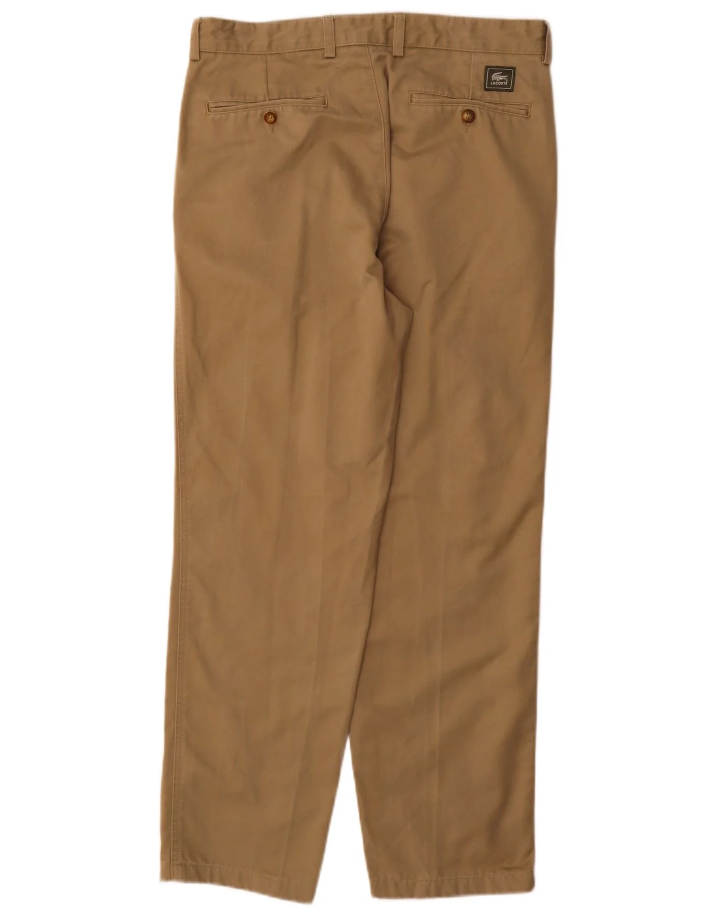 Lacoste Mens Straight Chino Trousers Size 40 Medium W32 L30 Beige - Image 2