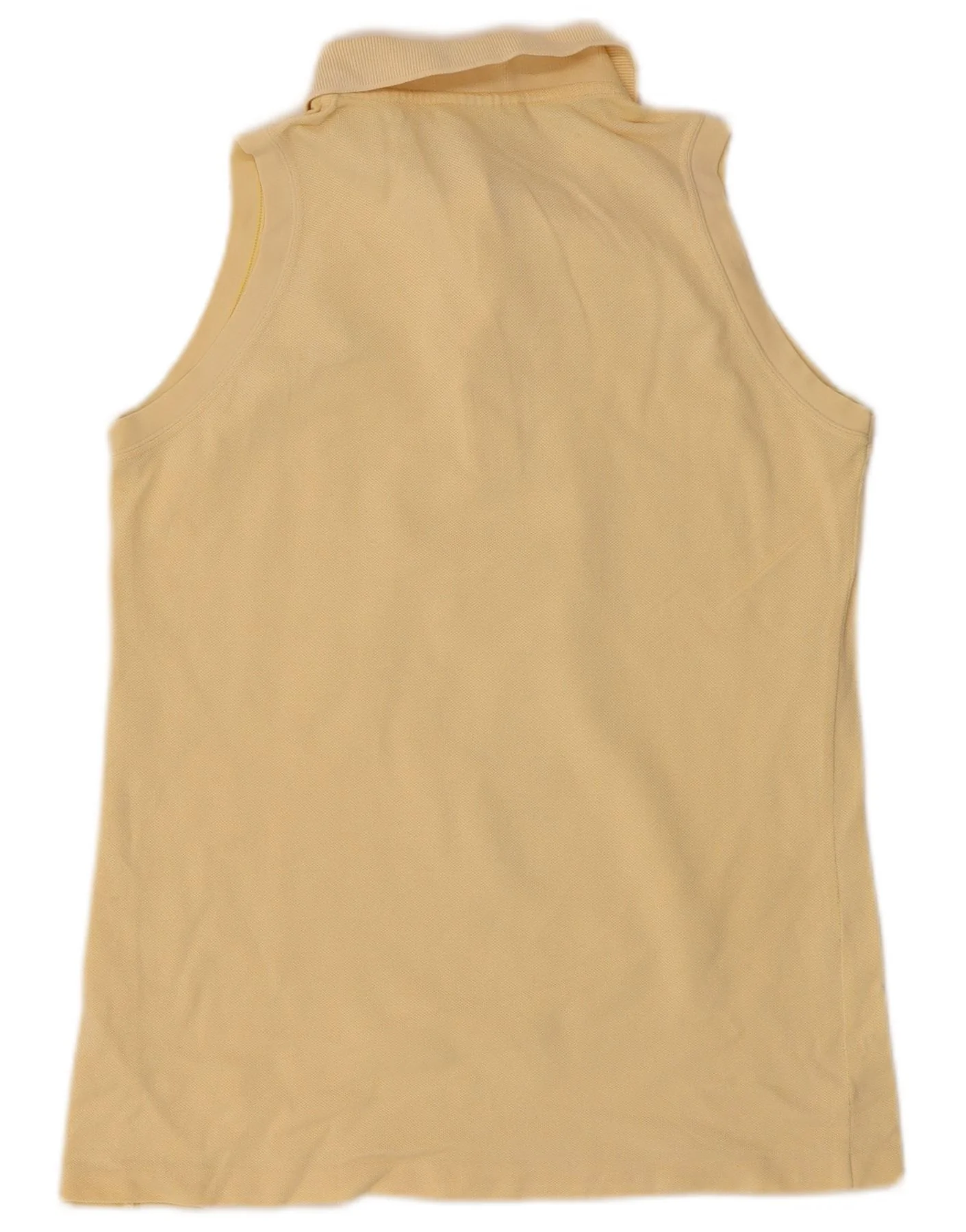 Lacoste Womens Sleeveless Polo Shirt Size 44 Large Yellow - Image 2