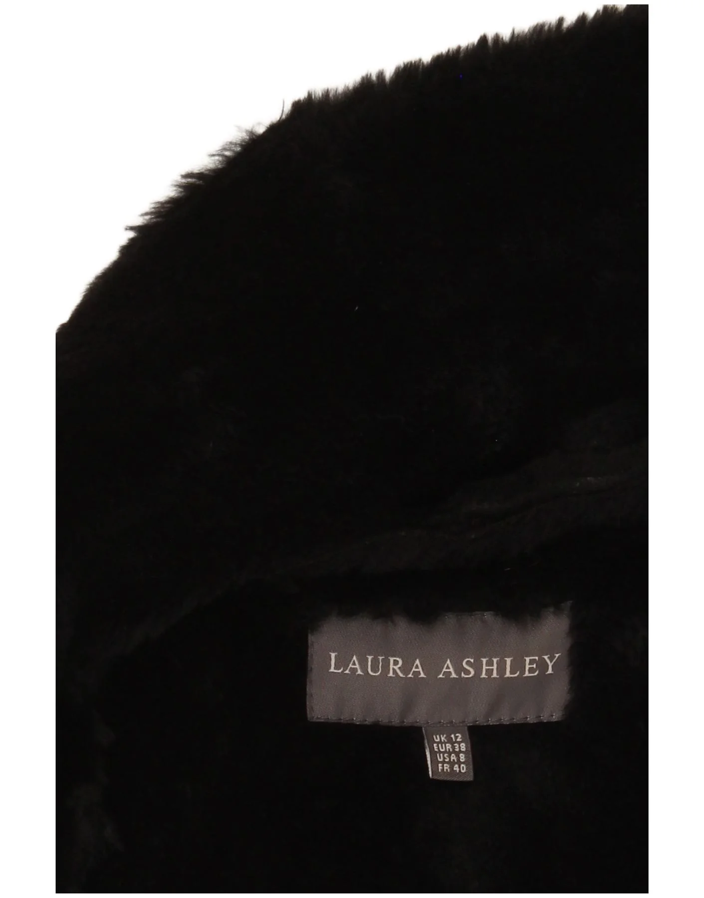 Laura Ashley Womens Longline Sherpa Faux Leather Gilet UK 12 Medium Black - Image 3