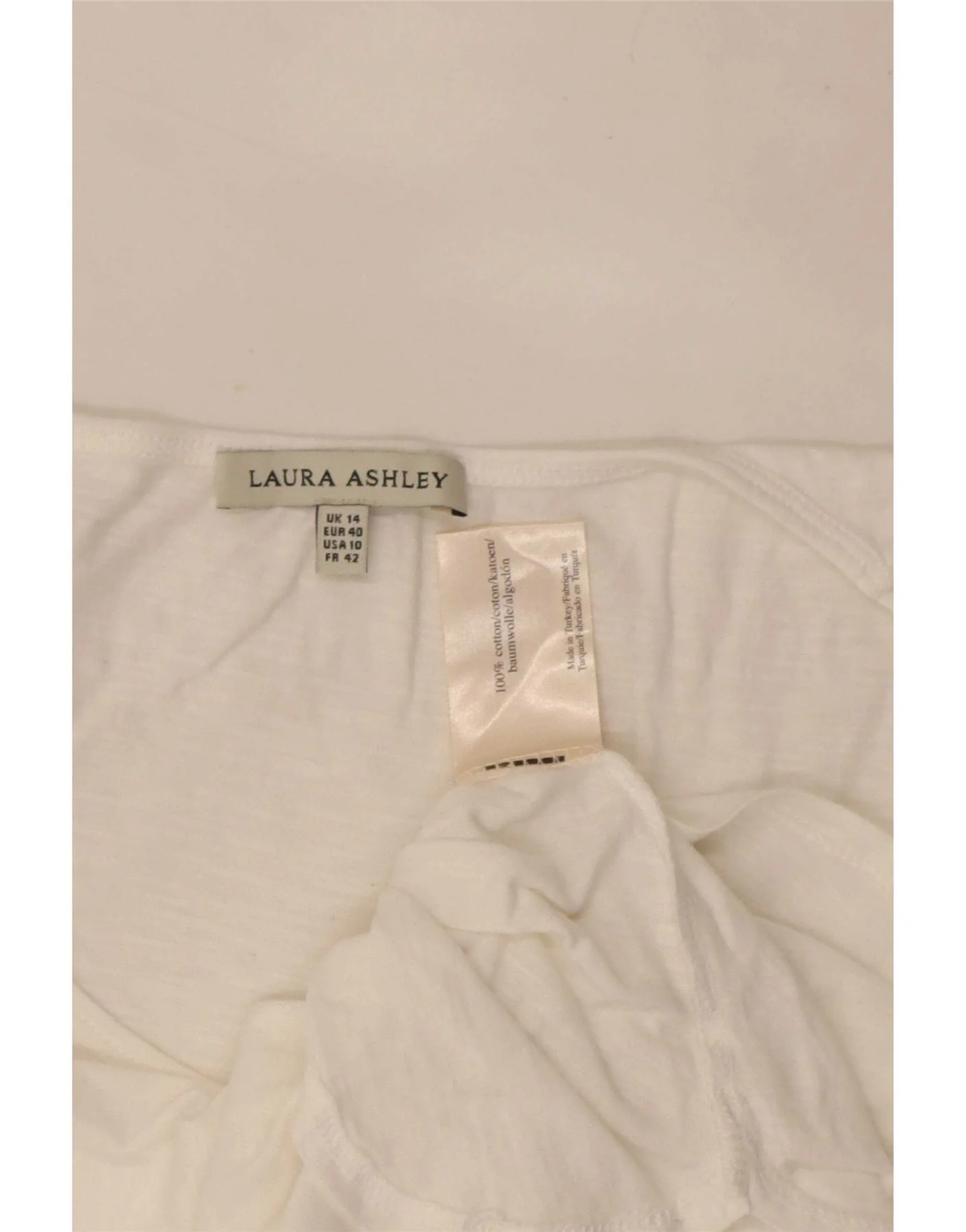 Laura Ashley Womens Tunic Top UK 14 Large White Cotton - Image 3