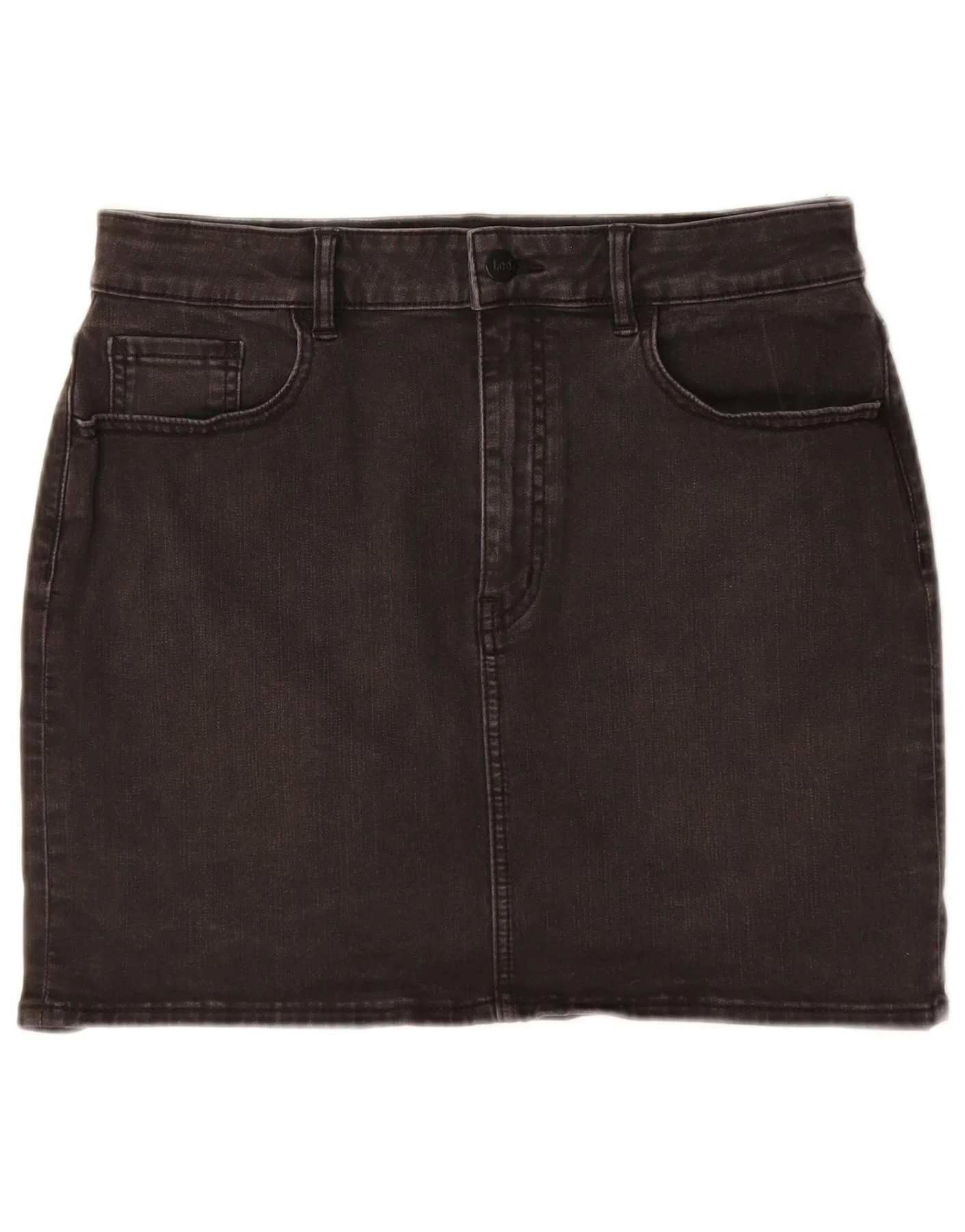 Lee Girls Denim Skirt 13-14 Years W30 Black Cotton