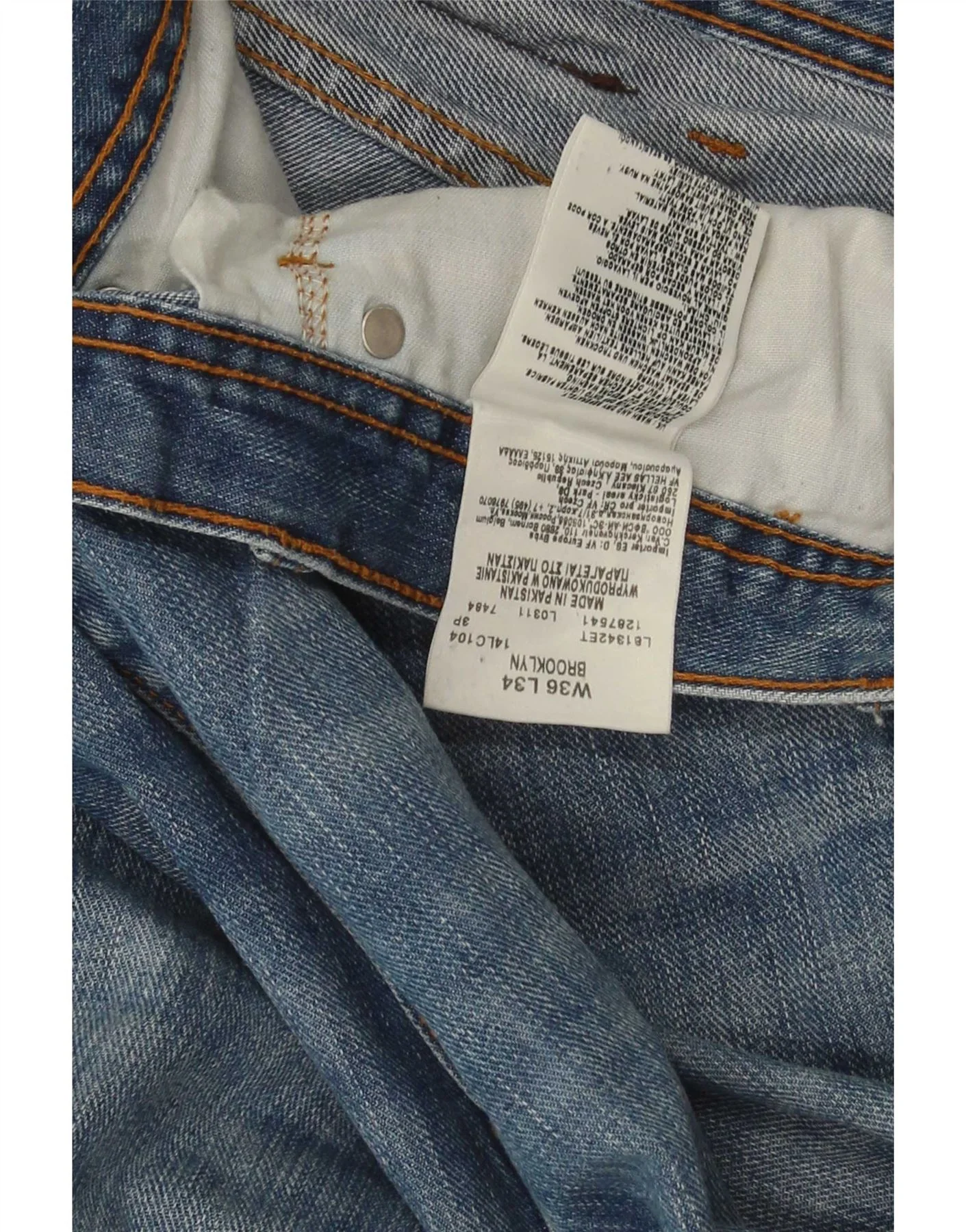 Lee Mens Brooklyn Straight Jeans W36 L31 Blue Cotton - Image 4