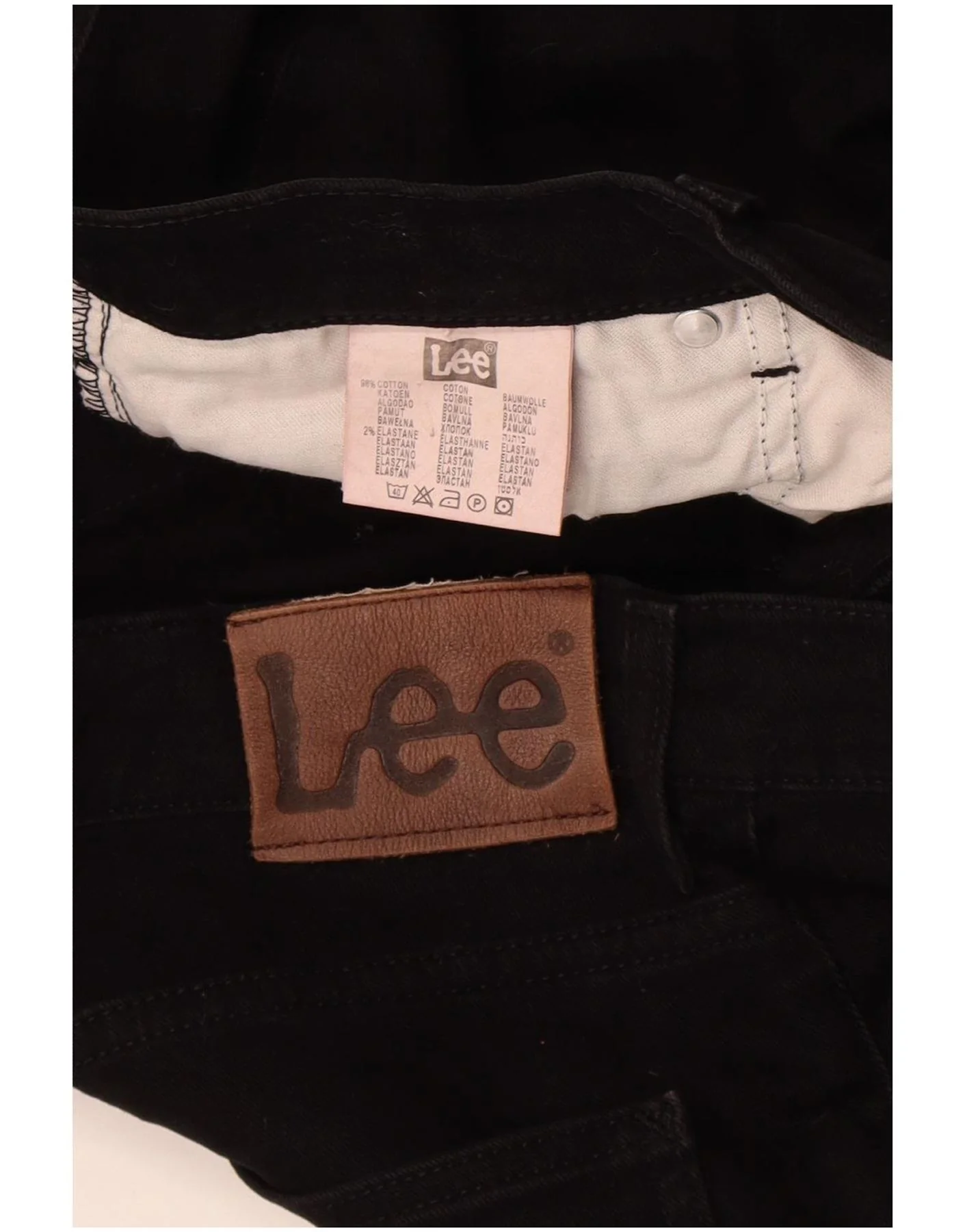 Lee Mens Brooklyn Straight Jeans W36 L36 Black Cotton - Image 3