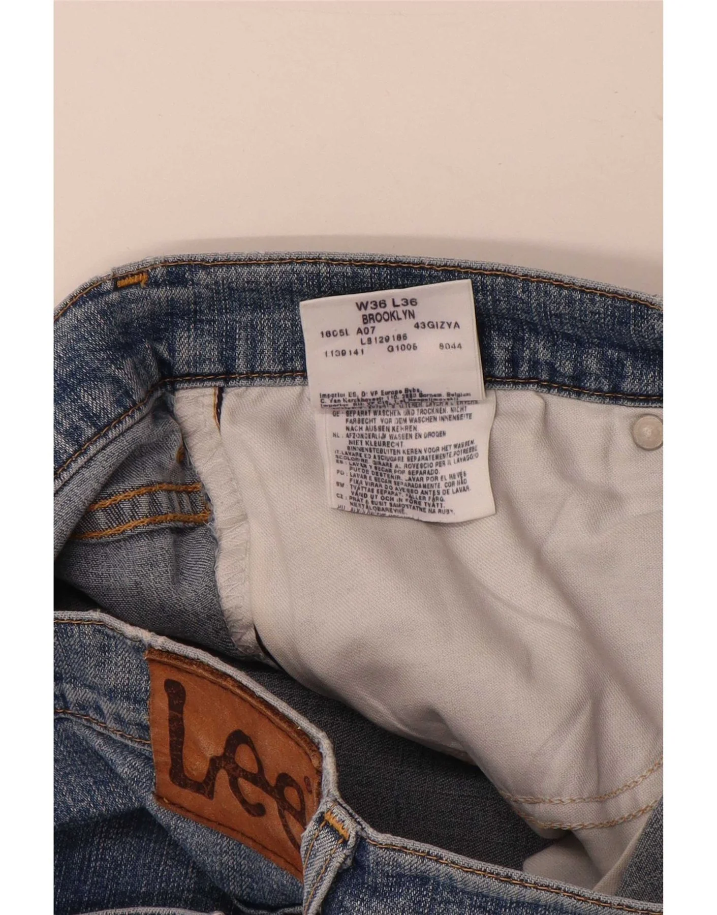 Lee Mens Brooklyn Straight Jeans W36 L36 Blue Cotton - Image 4