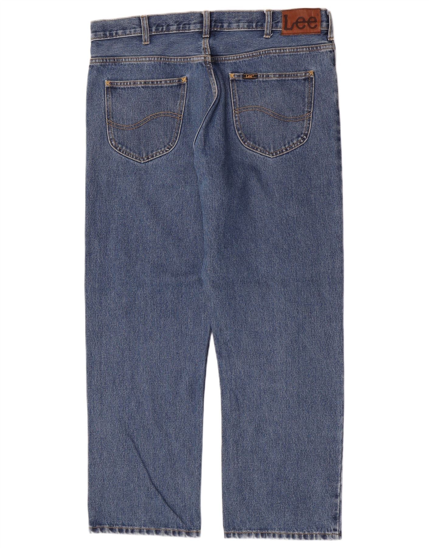 Lee Mens Brooklyn Straight Jeans W38 L30 Blue Cotton - Image 2
