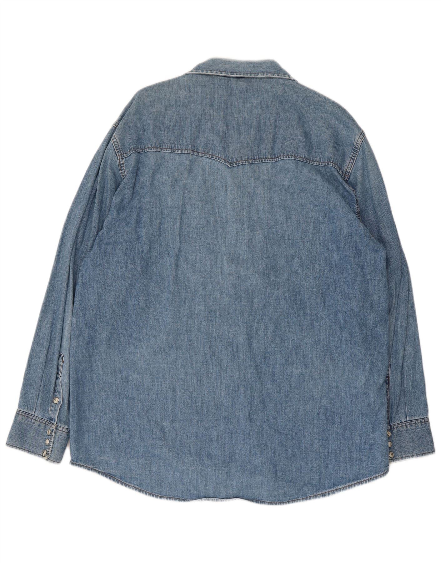 Lee Mens Denim Shirt Large Blue Cotton - Image 2