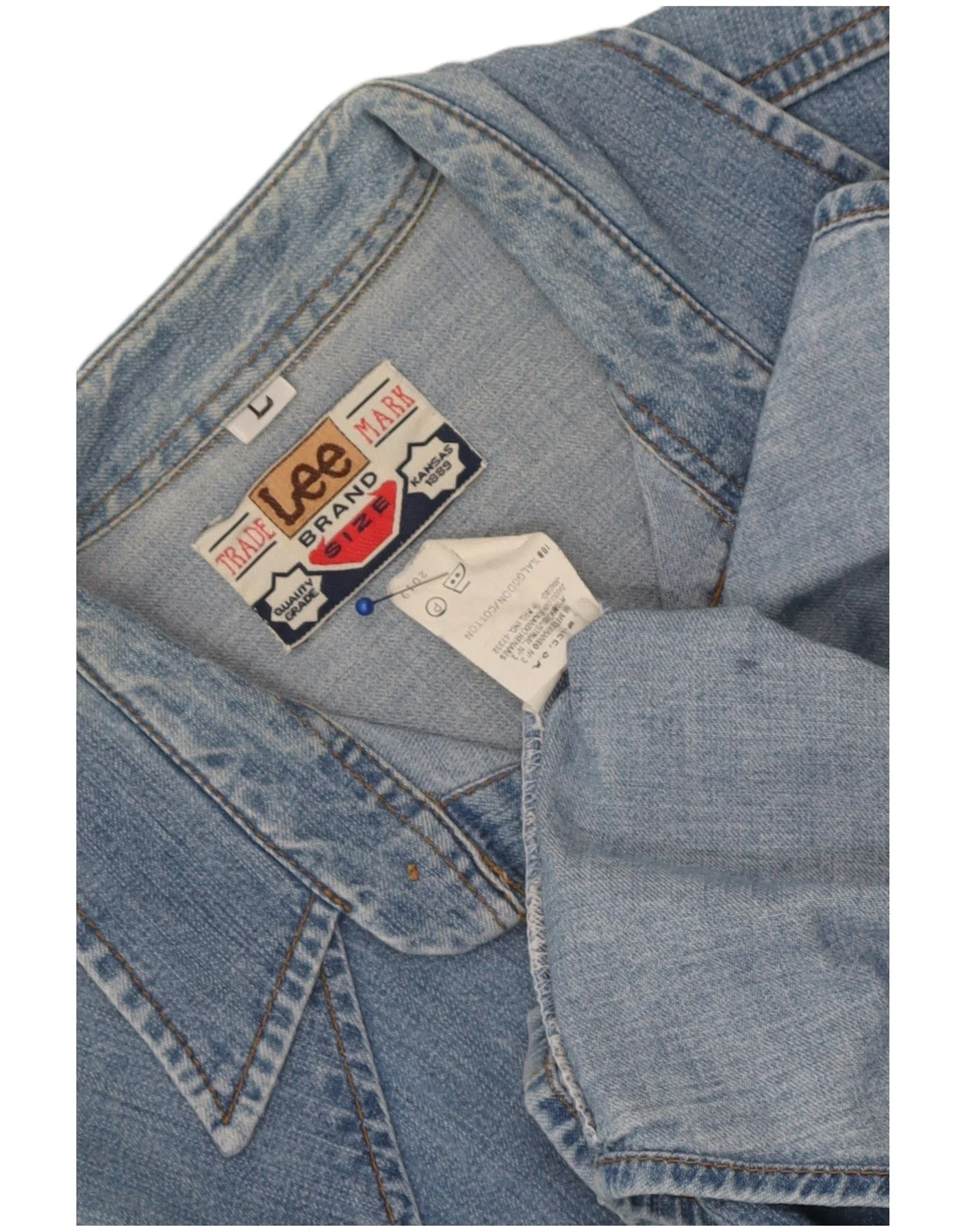 Lee Mens Denim Shirt Large Blue Cotton - Image 3