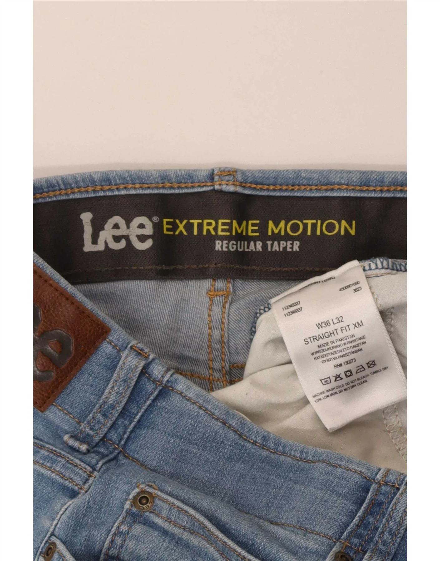 Lee Mens Extreme Motion Regular Tapered Jeans W36 L32 Blue Cotton - Image 4