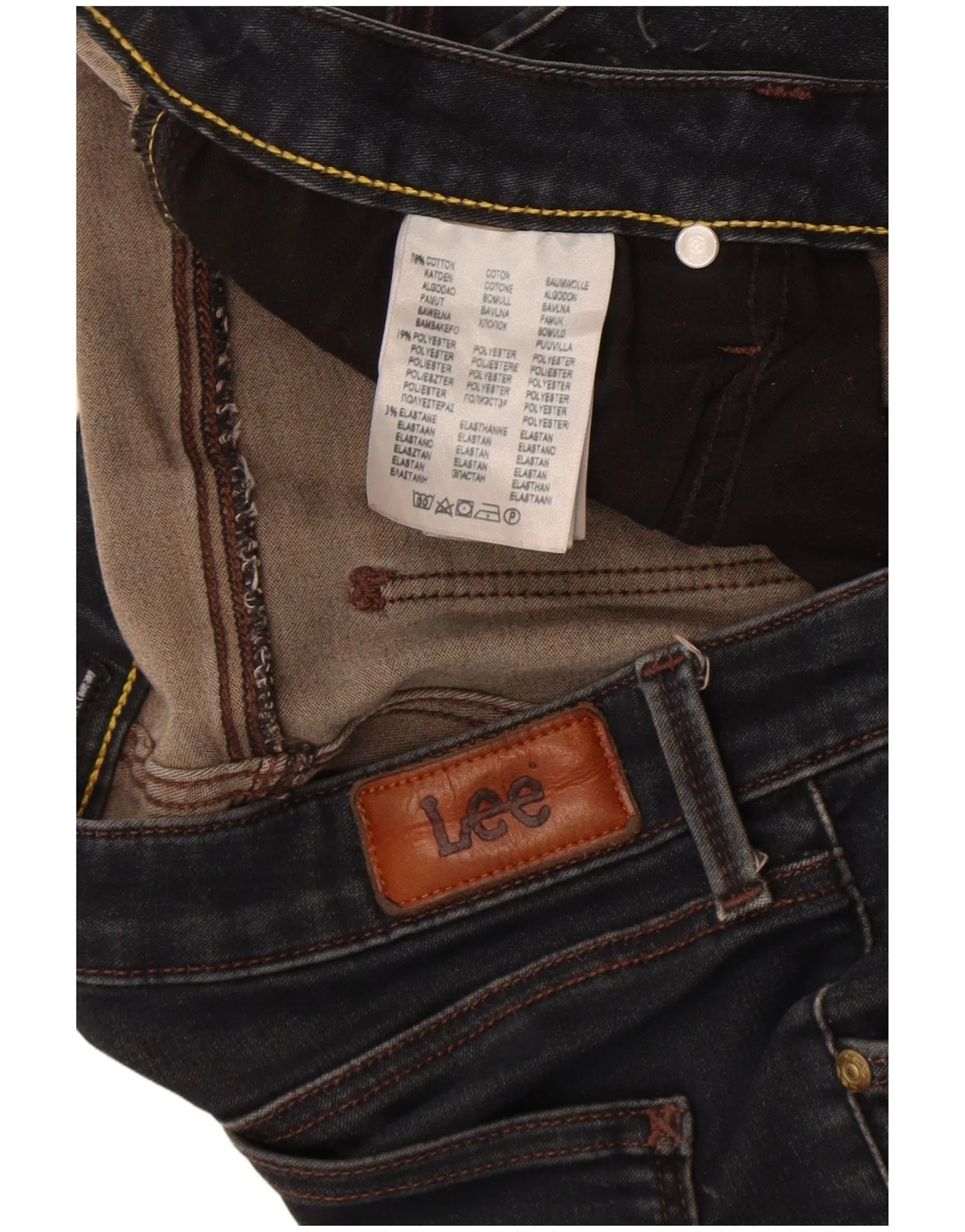 Lee Mens Marion Straight Jeans W33 L33 Navy Blue Cotton - Image 5