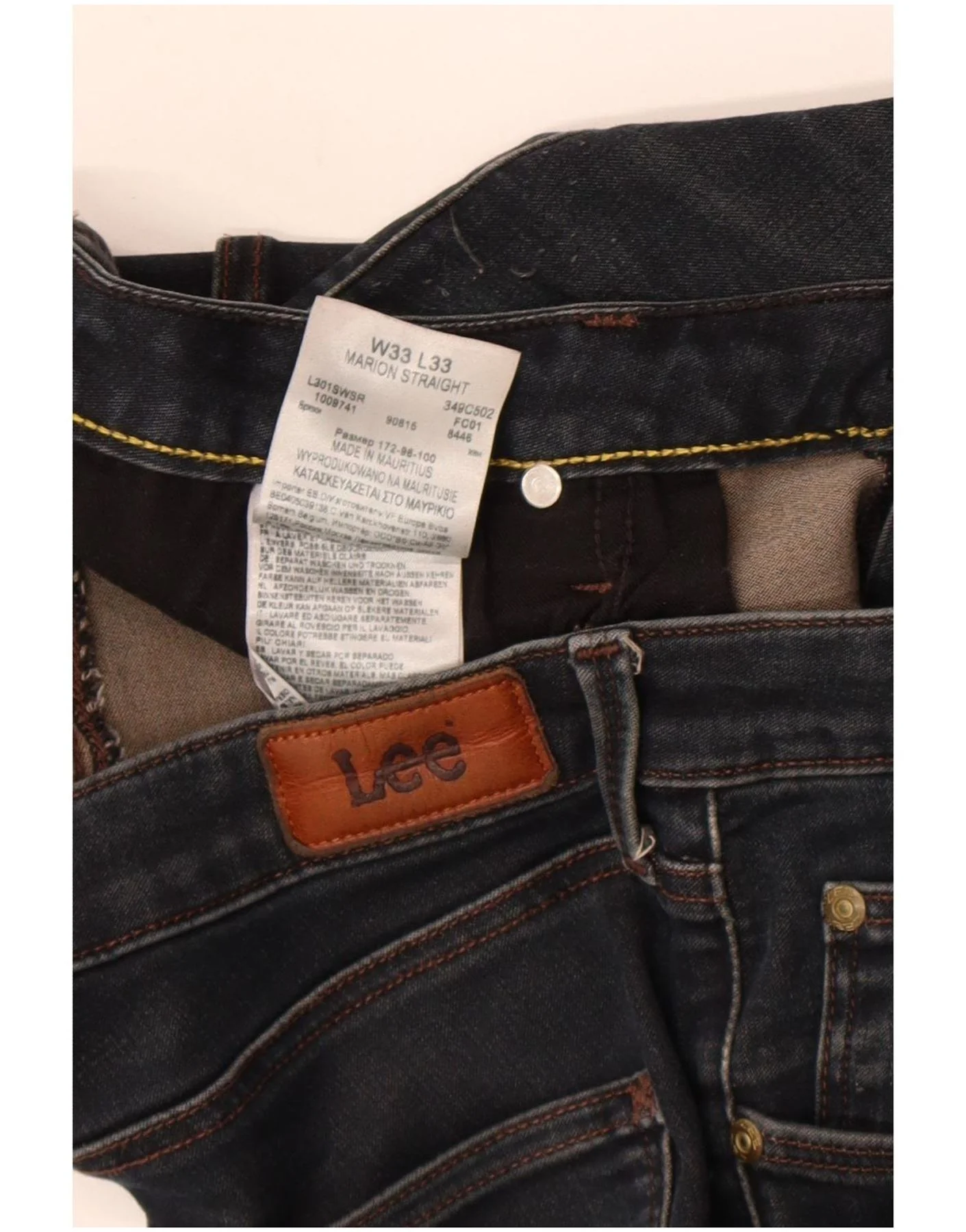 Lee Mens Marion Straight Jeans W33 L33 Navy Blue Cotton - Image 6