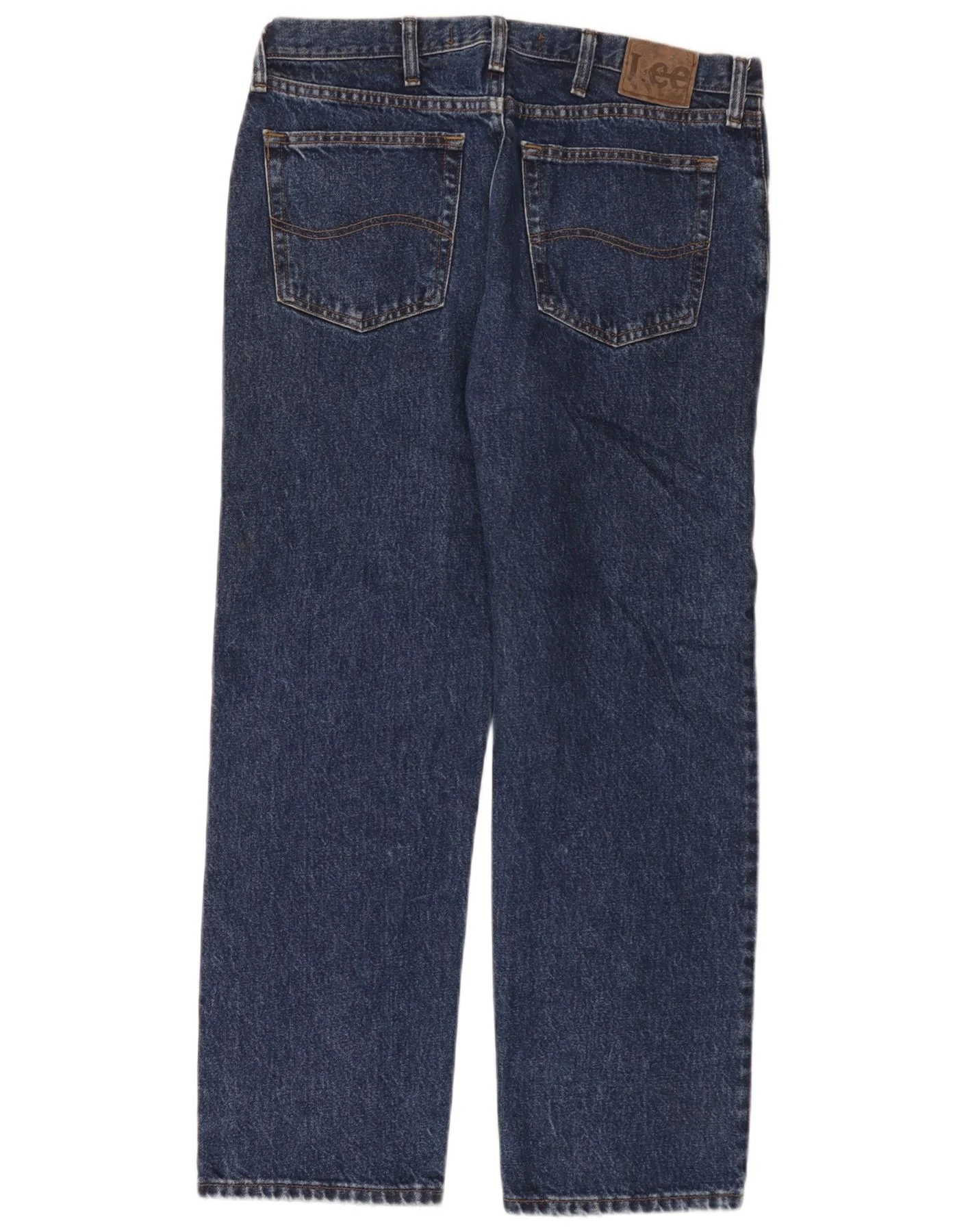 Lee Mens Regular Fit Straight Jeans W34 L29 Navy Blue Cotton - Image 2