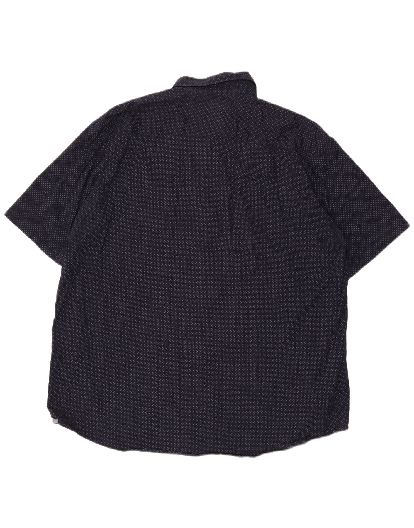 Lee Mens Tall Short Sleeve Shirt 3XL Navy Blue Spotted Cotton - Image 2