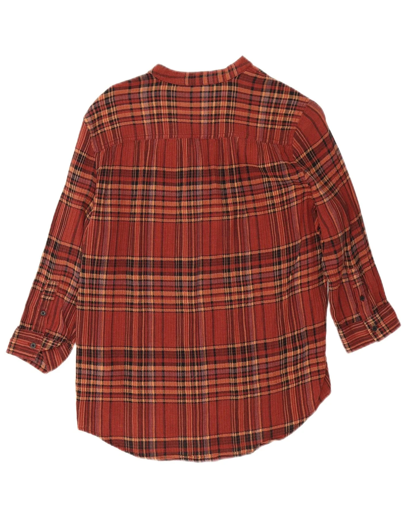 Lee Womens 3/4 Sleeve Relaxed Fit Blouse Top UK 10 Small Maroon Plaid - Image 2