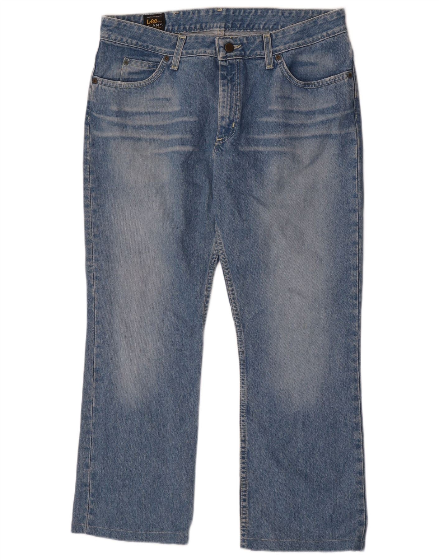 Lee Womens Cameron Bootcut Jeans W34 L27 Blue Cotton