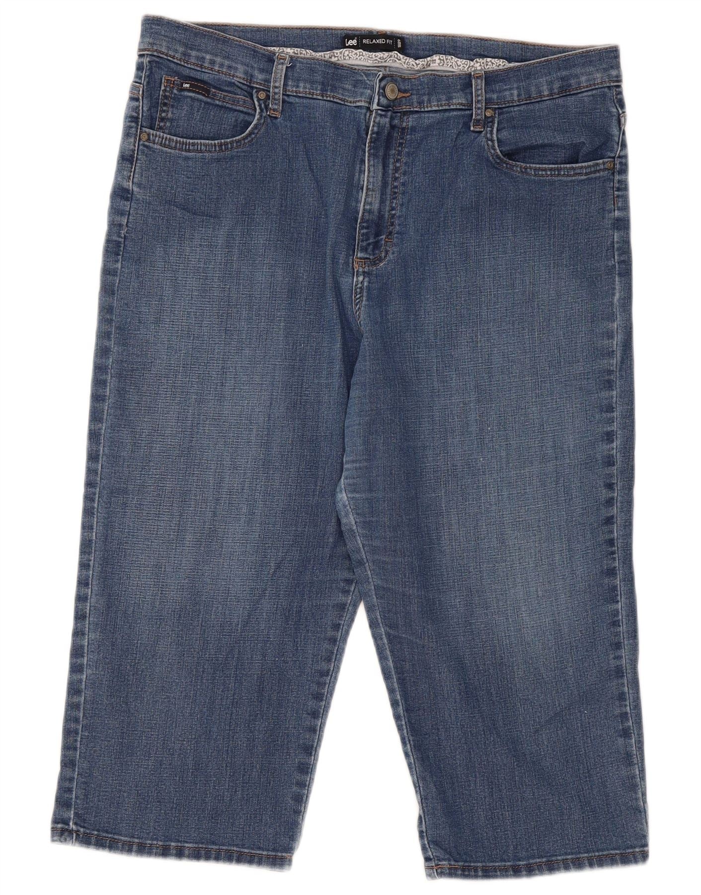 Lee Womens High Waist Relaxed Fit Capri Jeans W36 L20 Blue