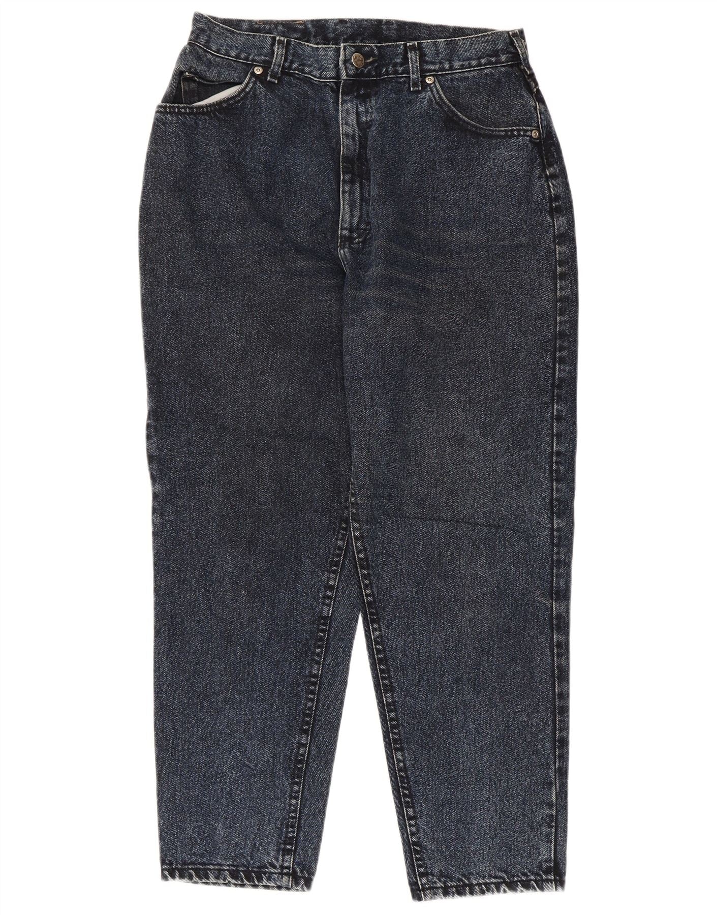 Lee Womens High Waist Tapered Jeans W30 L26 Navy Blue Cotton