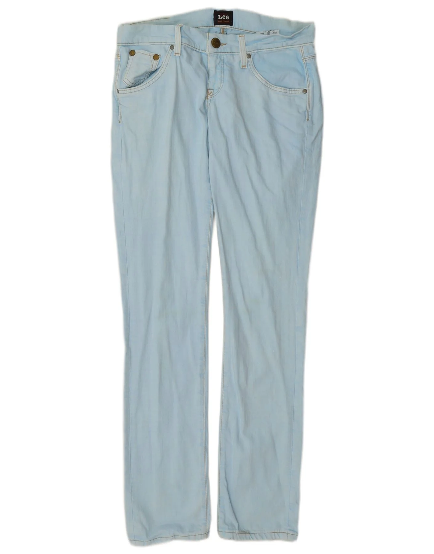 Lee Womens Lynn Narrow Slim Jeans W28 L33 Blue Cotton
