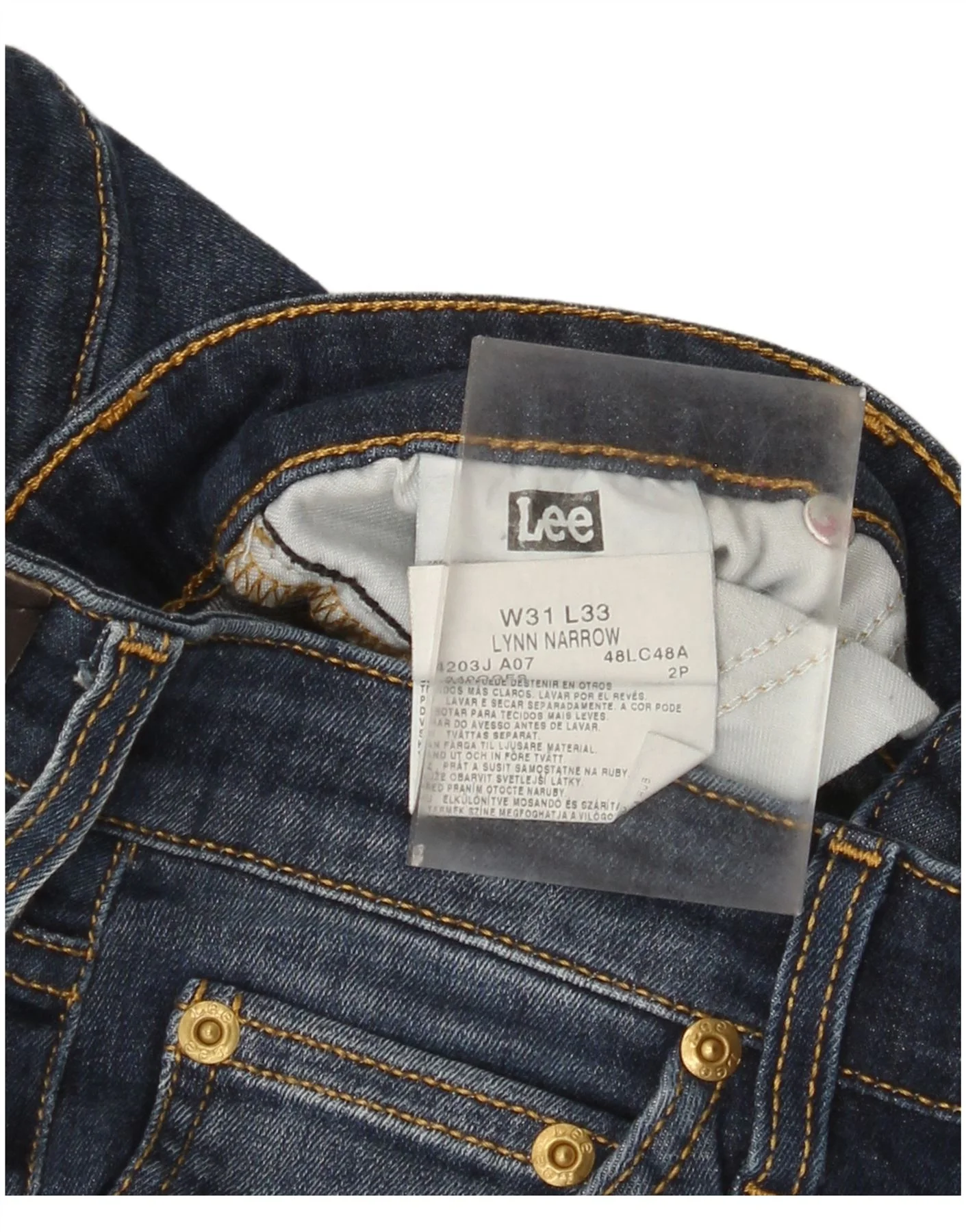 Lee Womens Lynn Narrow Slim Jeans W31 L33 Navy Blue Cotton - Image 4