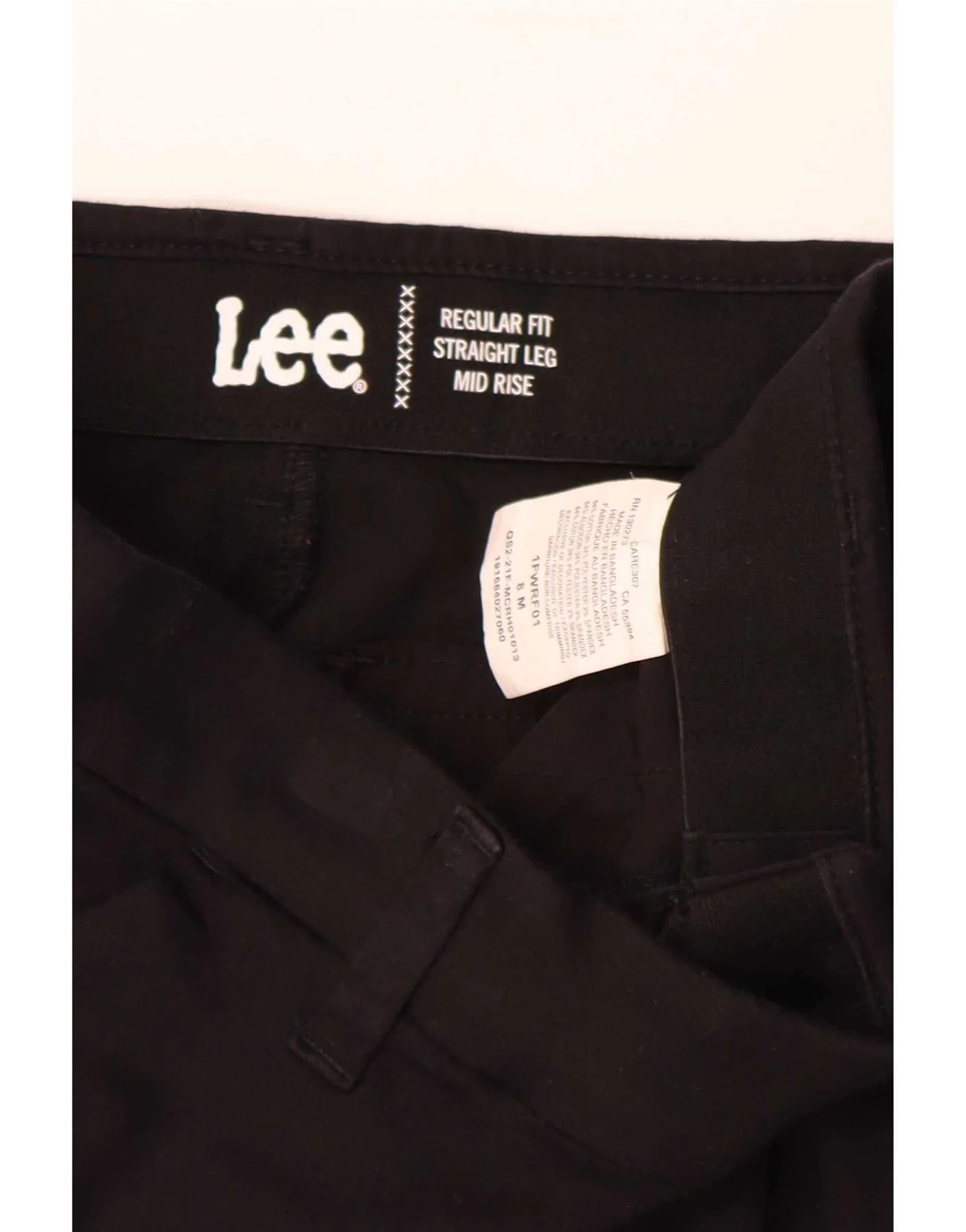 Lee Womens Mid Rise Regular Fit Chino Trousers US 8 Medium W30 L30 Black - Image 3