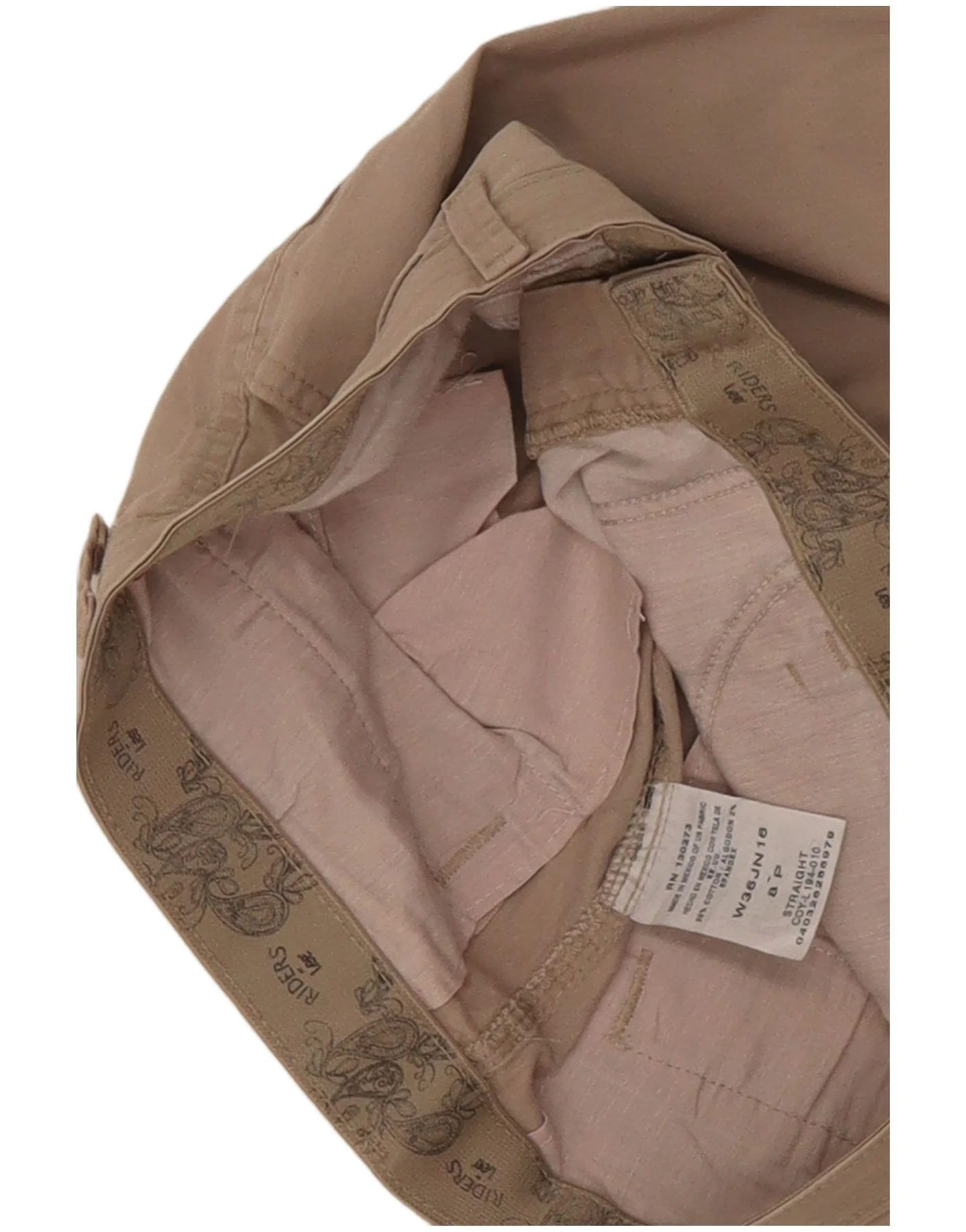 Lee Womens Riders Straight Casual Trousers US 8 Medium W30 L29 Beige Cotton - Image 3
