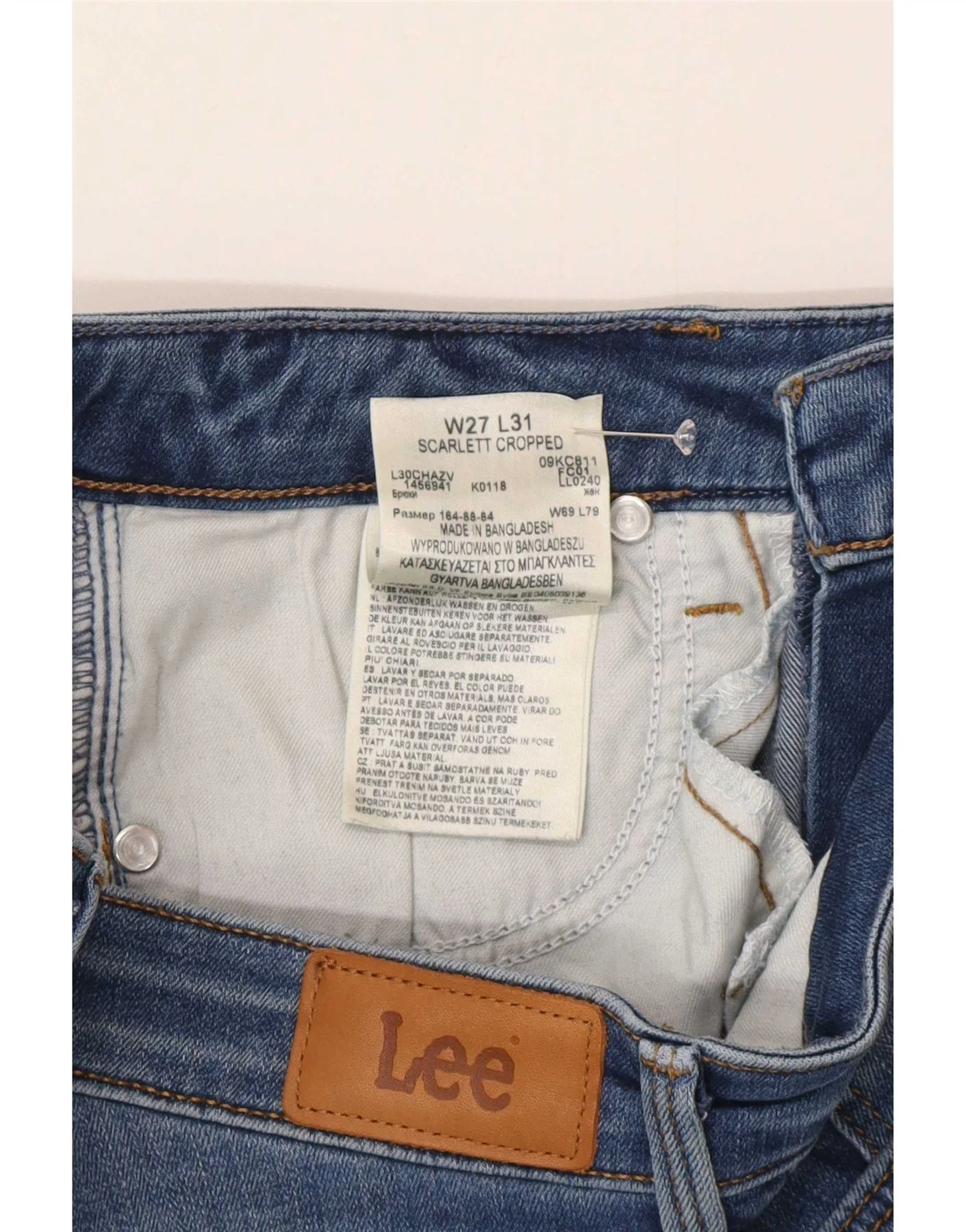 Lee Womens Scarlett Cropped Jeans W27 L26 Blue Cotton - Image 4