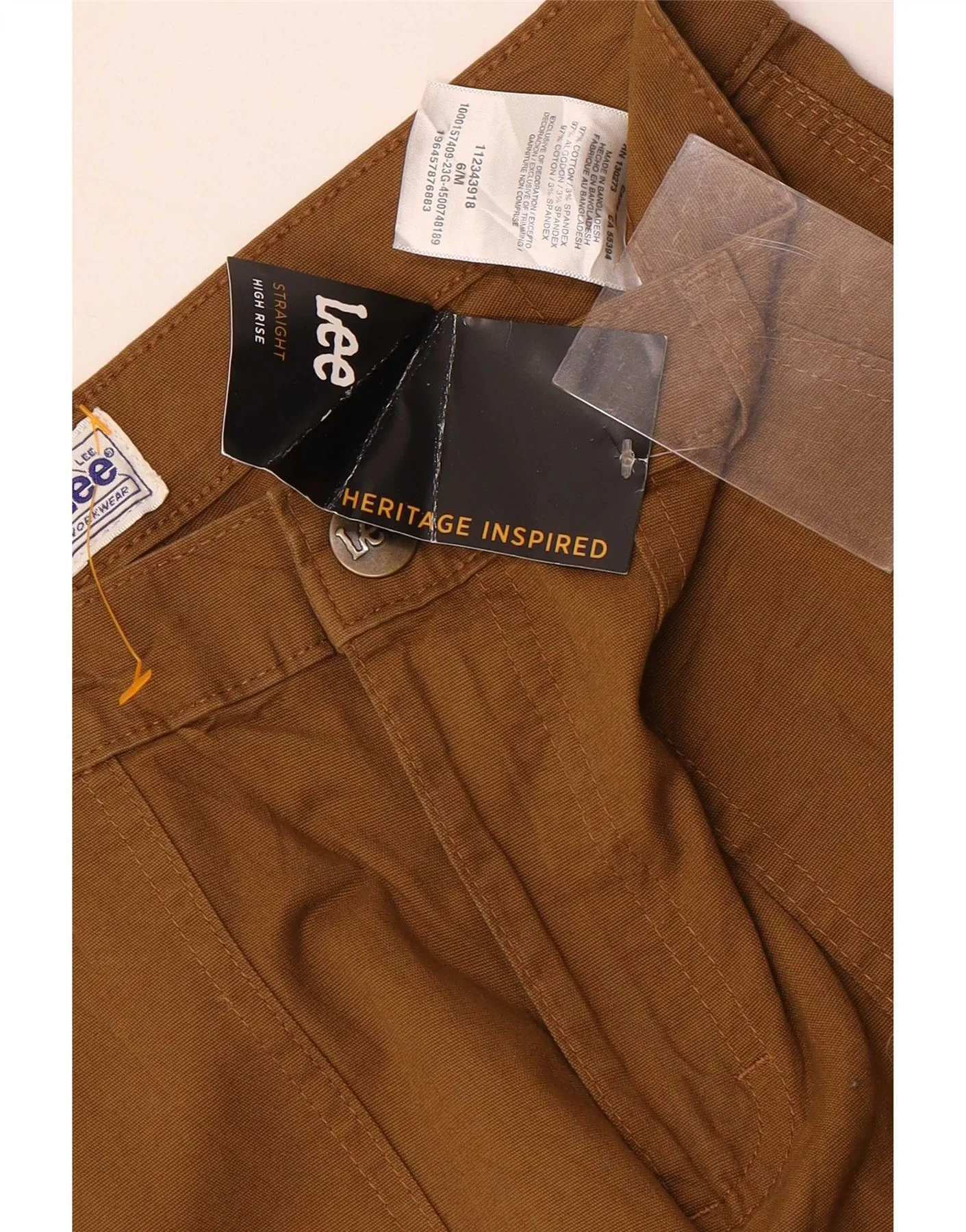 Lee Womens Workwear High Waist Casual Trousers US 6 Medium W28 L30 Brown - Image 3