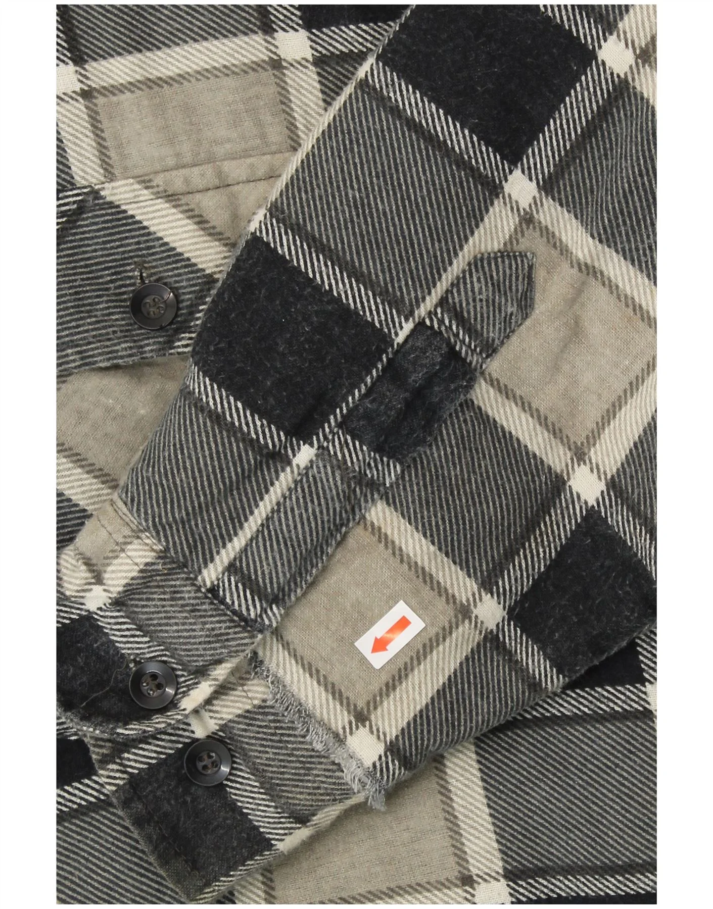 LEEDS Mens Lumberjack Flannel Shirt Size 43/44 XL Grey Plaid Cotton - Image 3