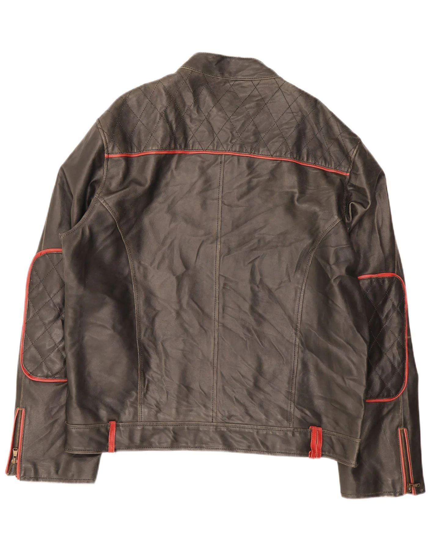 Les Boulevards Mens Moto Racer Leather Jacket UK 40 Large Black - Image 2