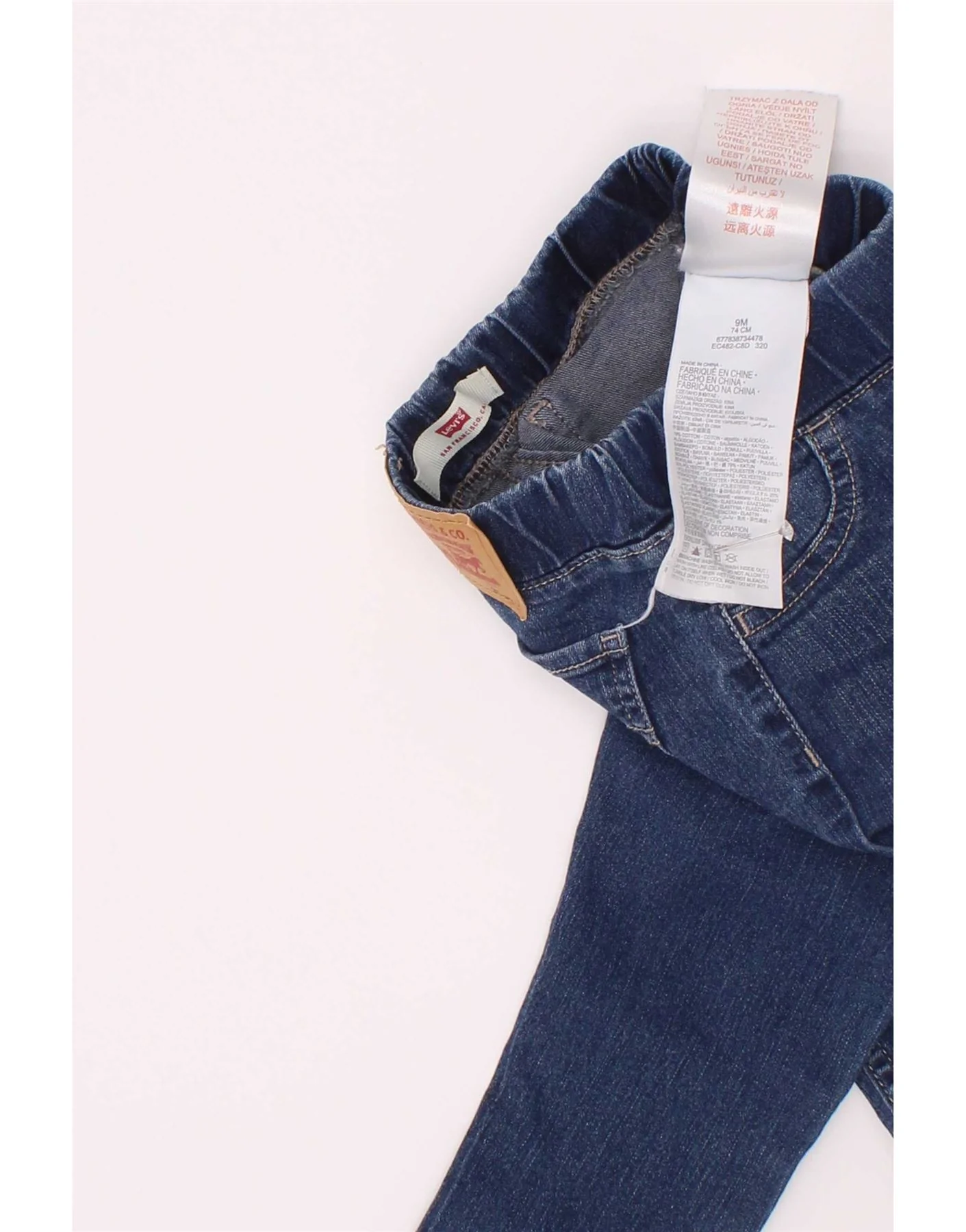 Levi's Baby Girls Jegging Skinny Jeans 6-9 Months W18 L10 Blue Cotton - Image 3