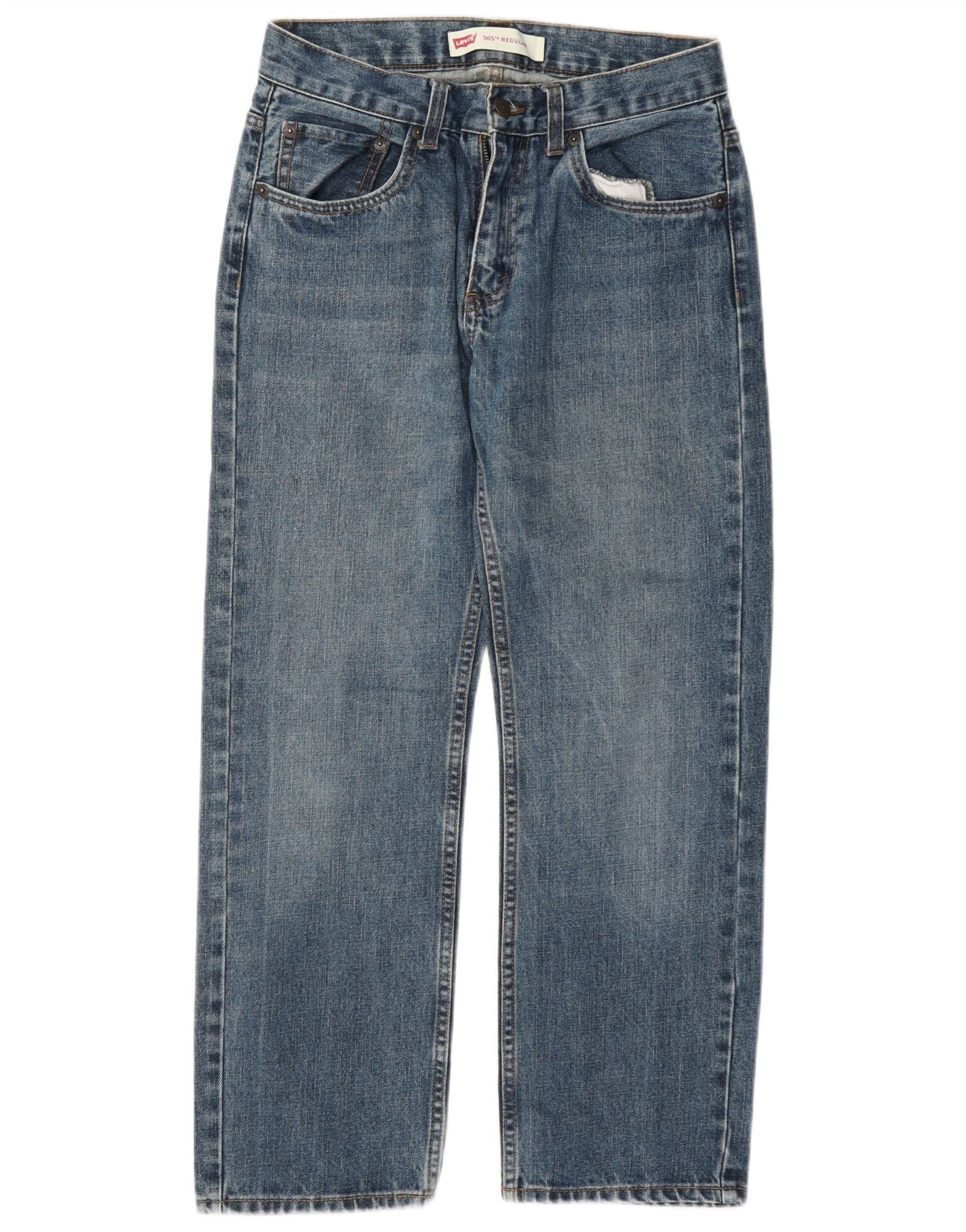Levi's Boys 505 Straight Jeans 15-16 Years W28 L28 Blue Cotton