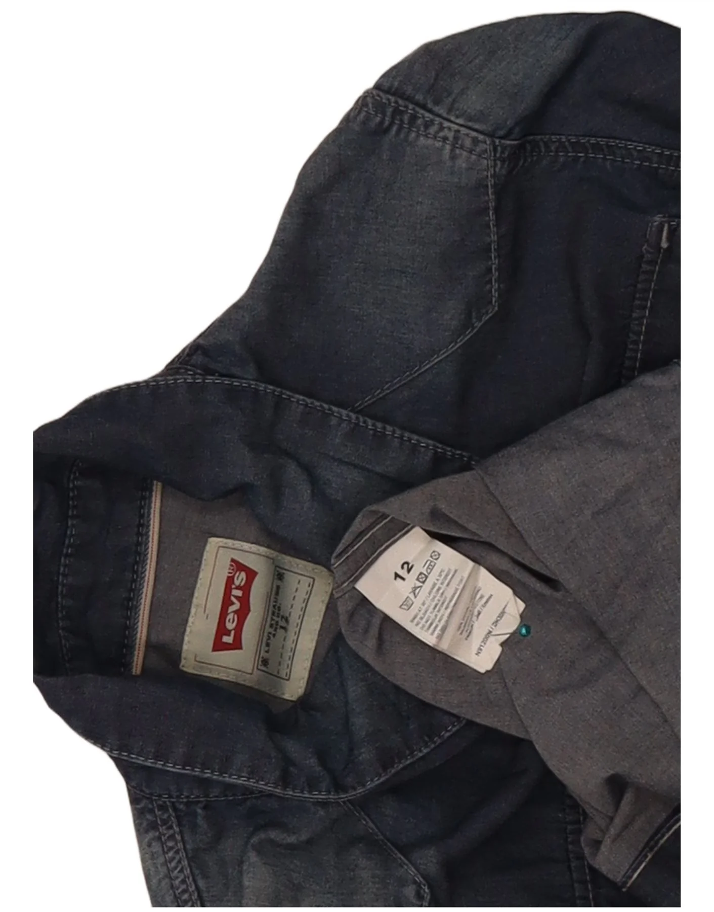 Levi's Boys Denim Shirt 11-12 Years Navy Blue Cotton - Image 3