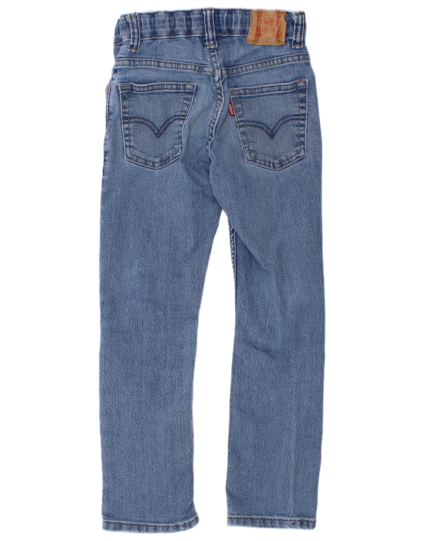 Levi's Boys Distressed Straight Jeans 6-7 Years W22 L21 Blue Cotton - Image 2