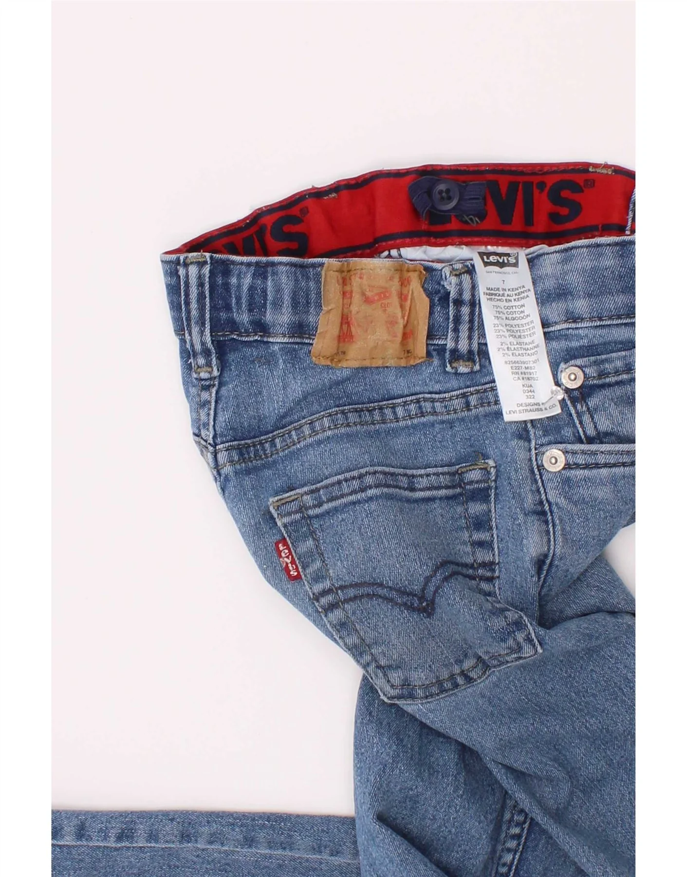 Levi's Boys Distressed Straight Jeans 6-7 Years W22 L21 Blue Cotton - Image 4