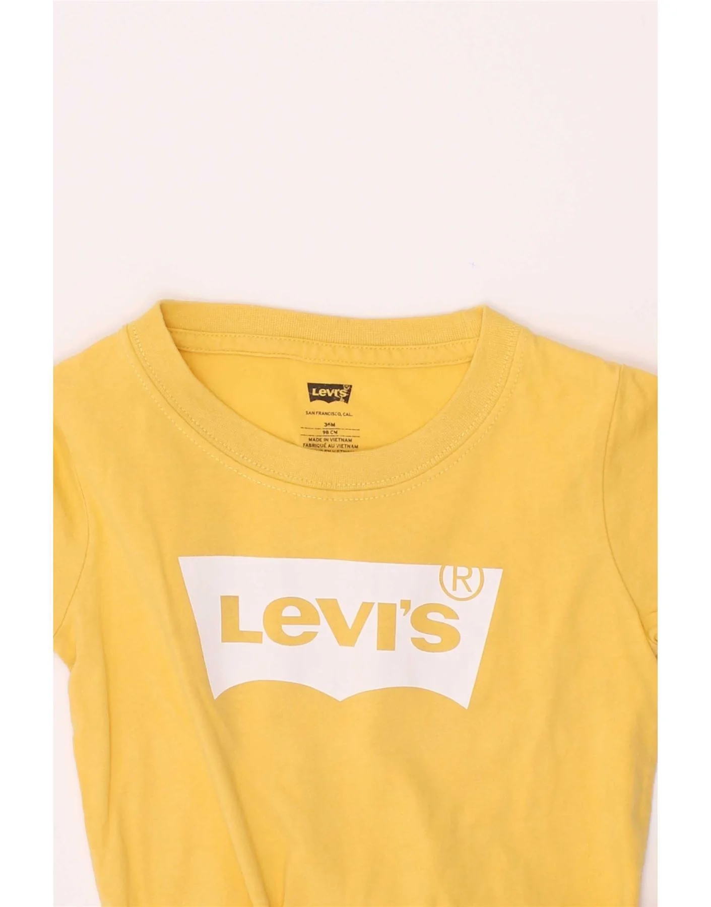 Levi's Boys Graphic T-Shirt Top 2-3 Years Yellow - Image 3