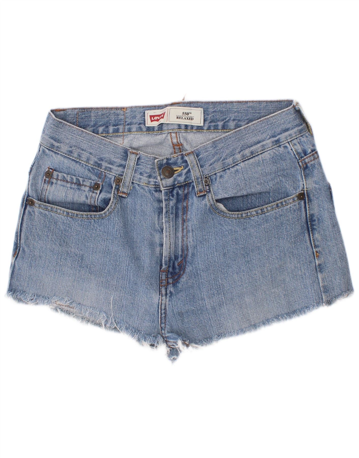Levi's Girls 550 Denim Shorts 15-16 Years W26 Blue Cotton