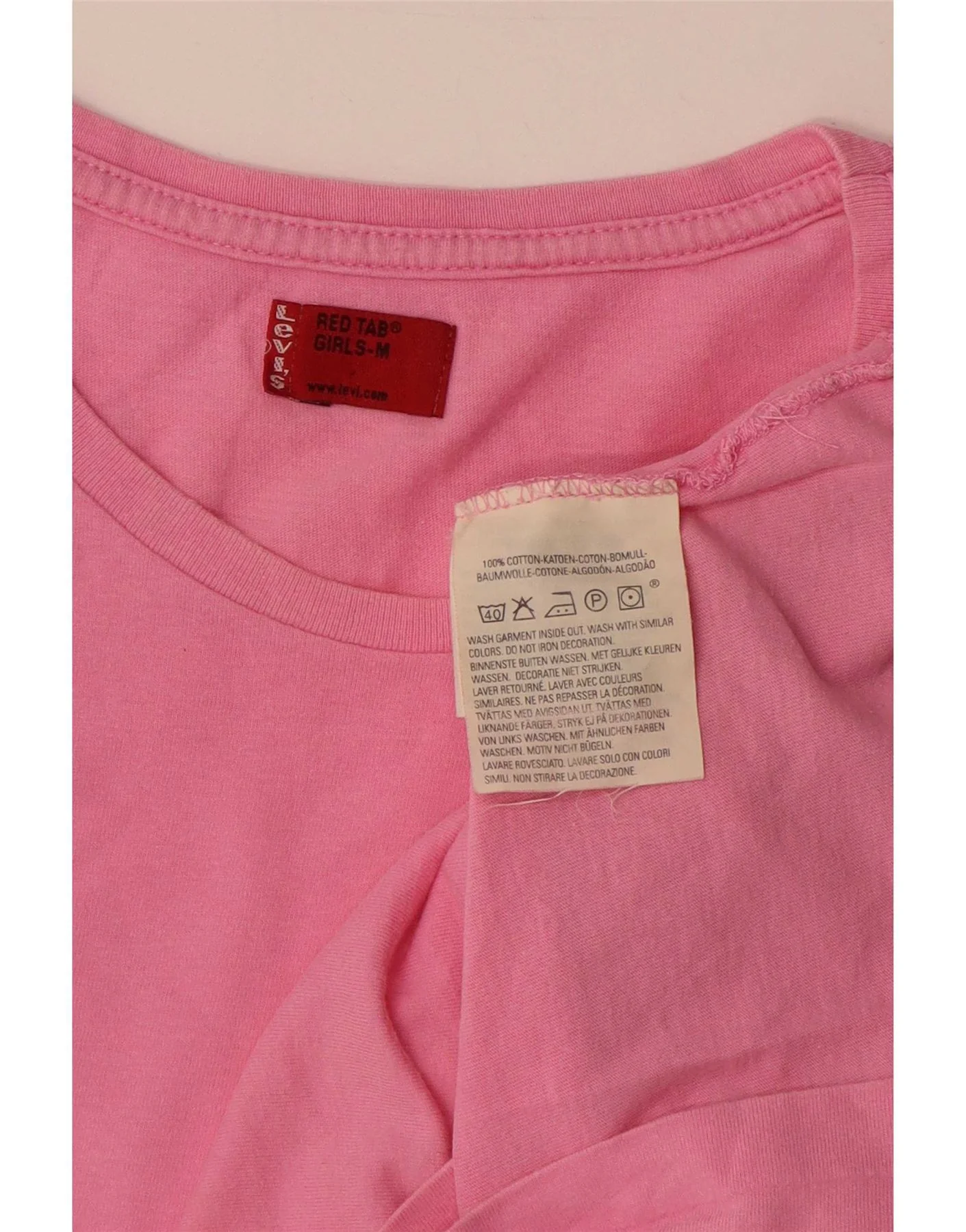 Levi's Girls T-Shirt Top 12-13 Years Small Pink Cotton - Image 3