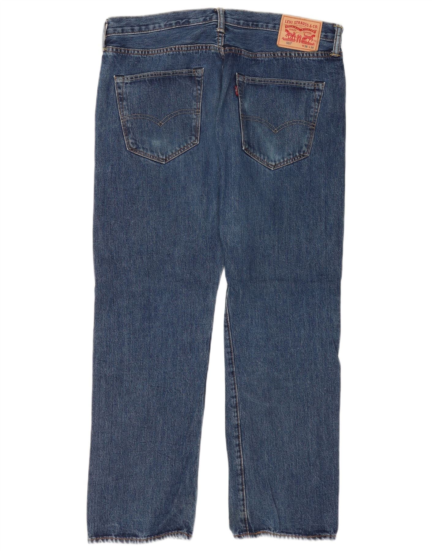 Levi's Mens 501 Regular Fit Straight Jeans W36 L30 Blue Cotton - Image 2