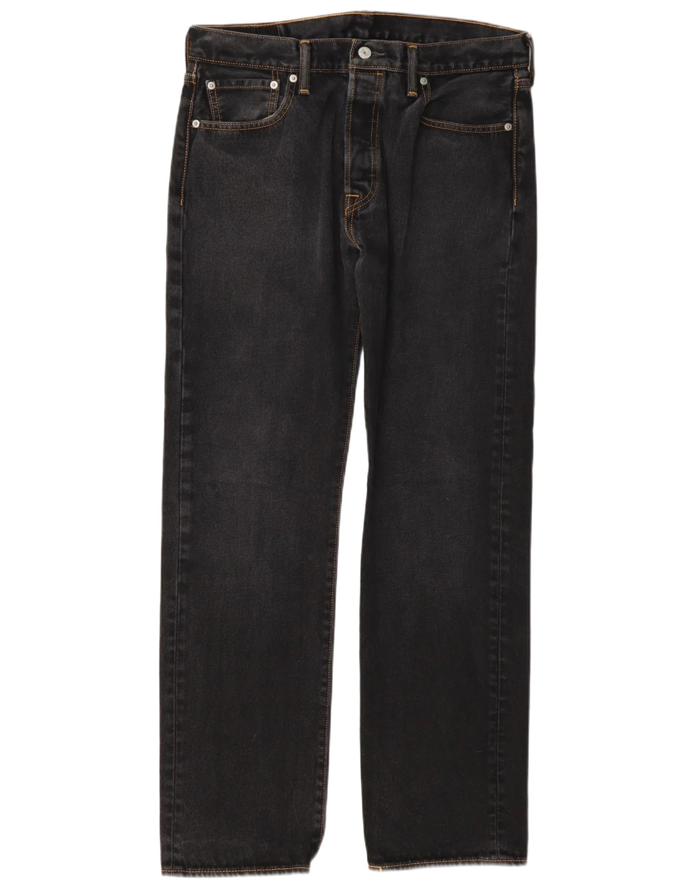 Levi's Mens 501 Straight Jeans 34 L34 Grey Cotton