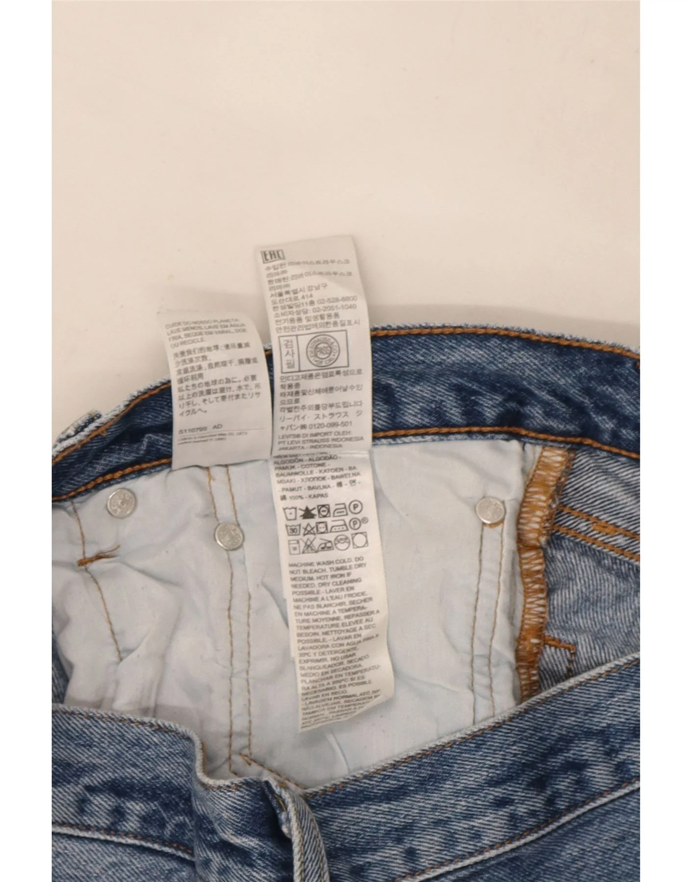 Levi's Mens 501 Straight Jeans W30 L28 Blue Cotton - Image 3