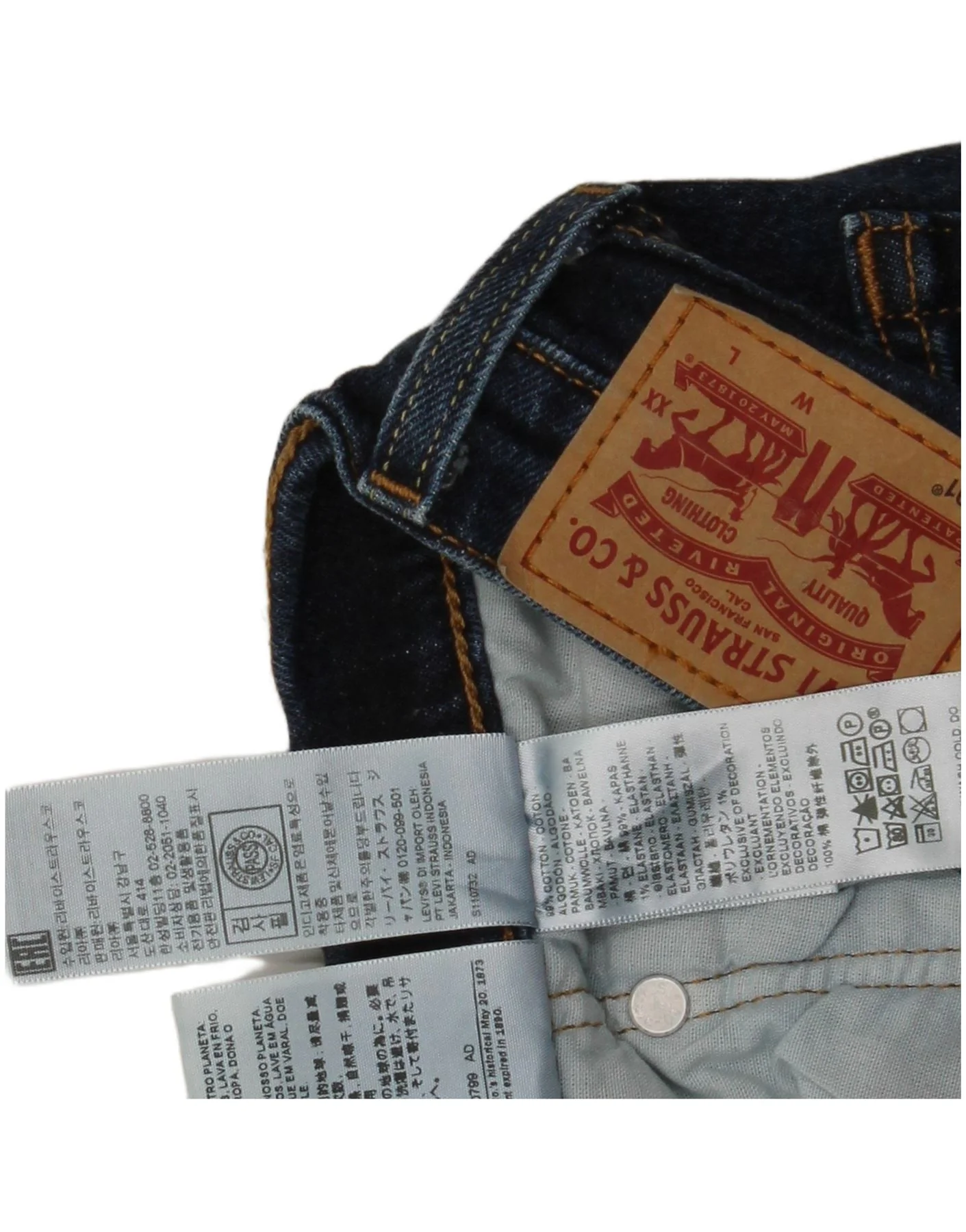Levi's Mens 501 Straight Jeans W30 L28 Navy Blue Cotton - Image 4
