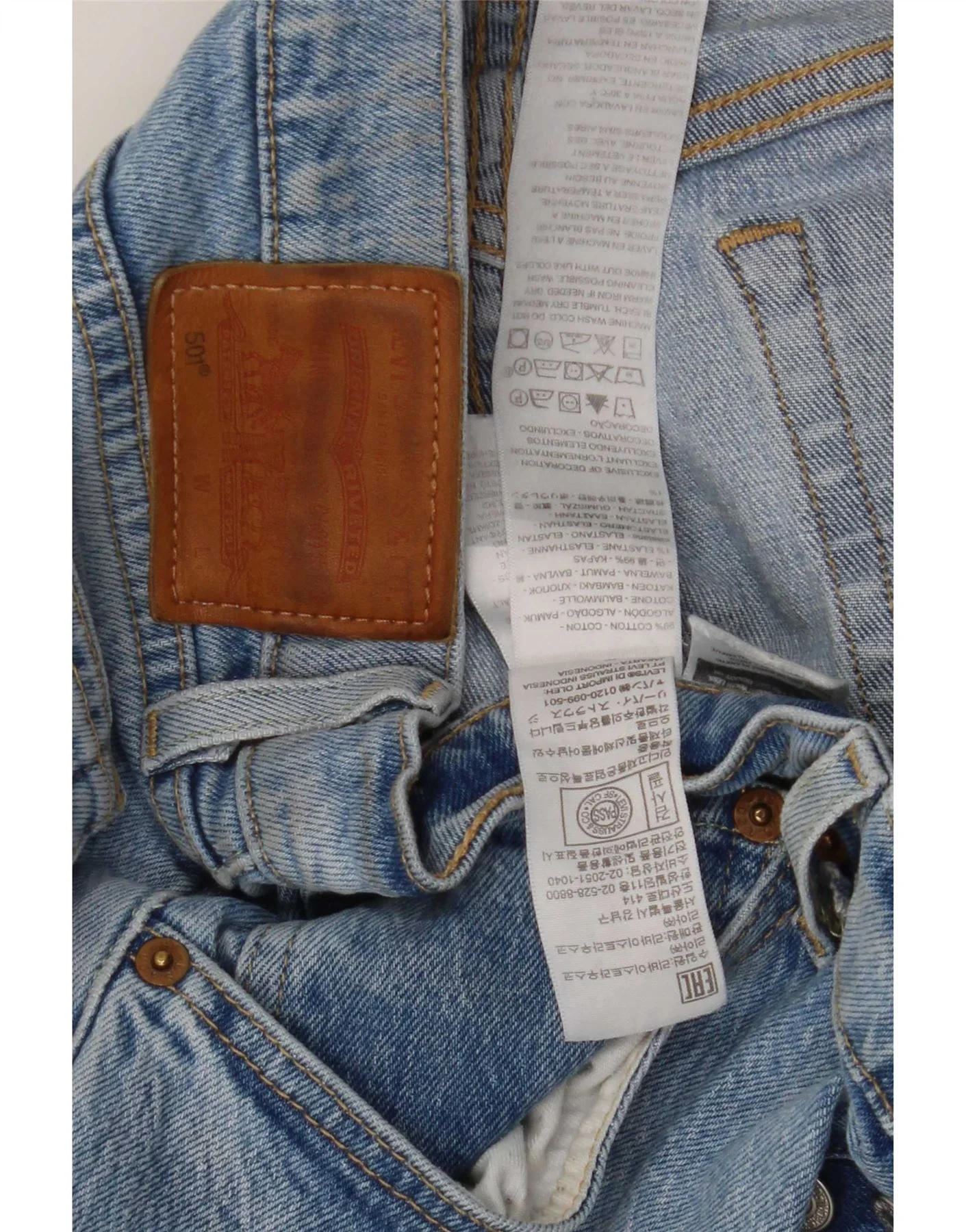 Levi's Mens 501 Straight Jeans W31 L26 Blue Cotton - Image 7