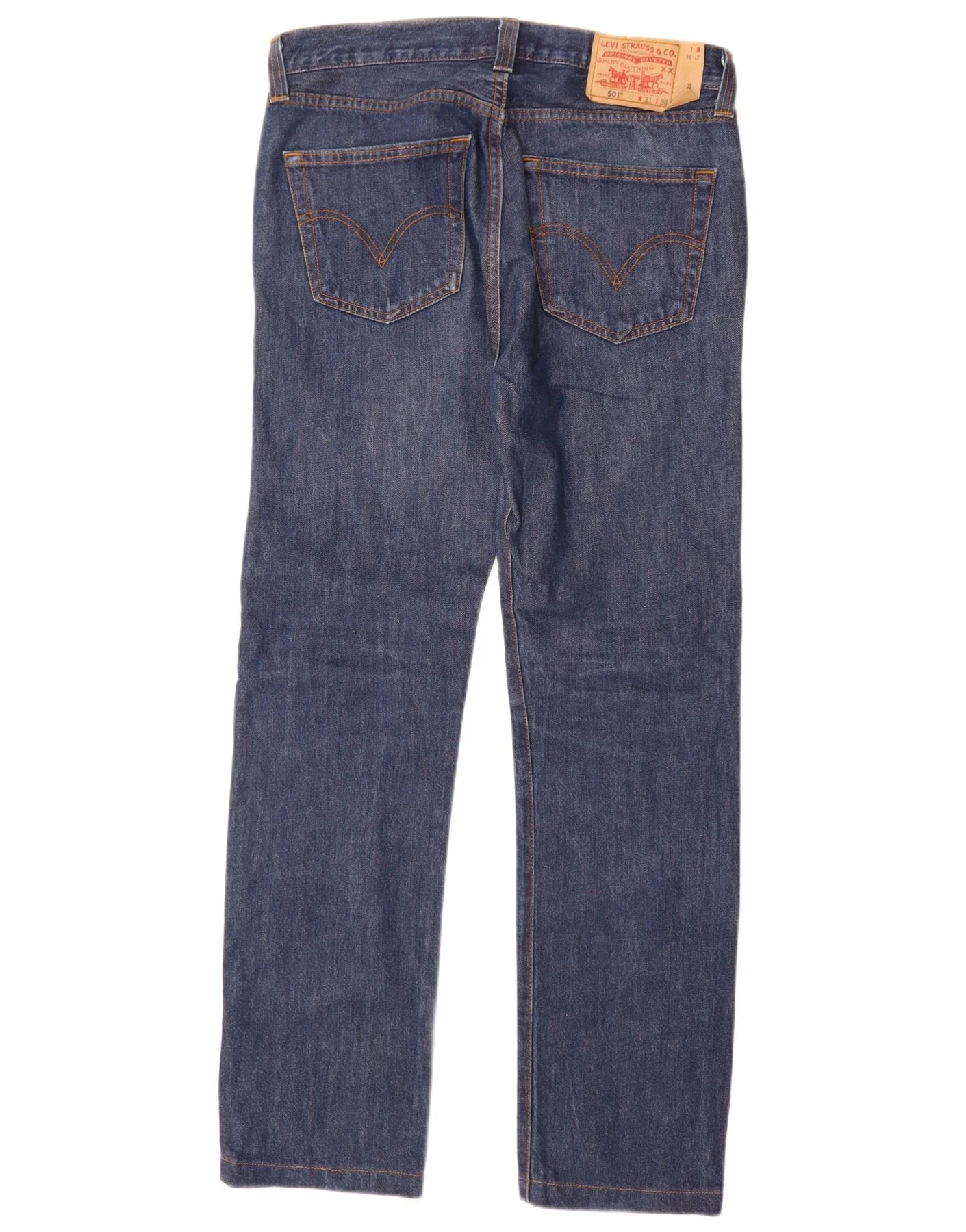 Levi's Mens 501 Straight Jeans W31 L34 Navy Blue Cotton - Image 2